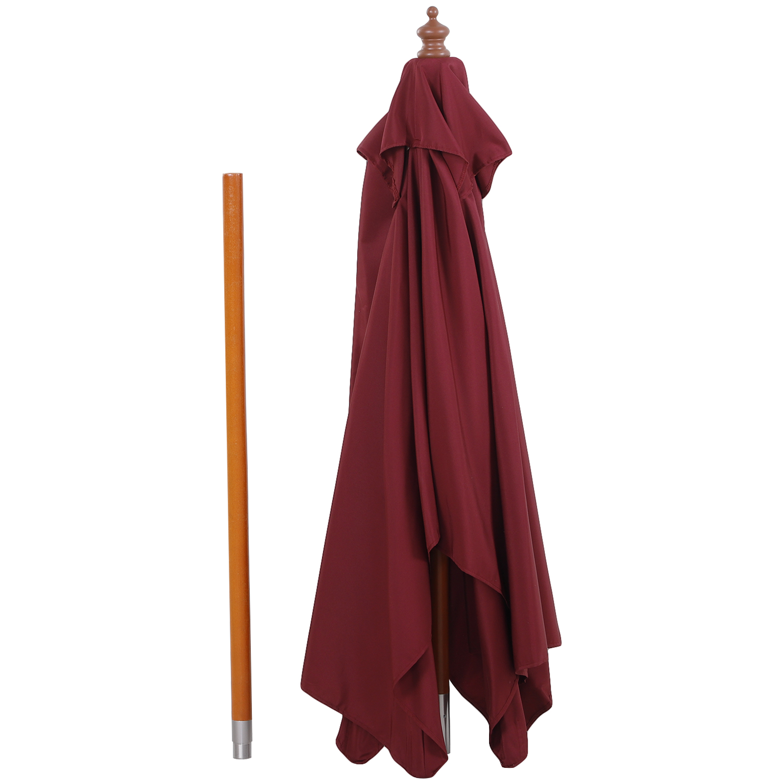 Sonnenschirm 200 x 150 x 235 cm Knickbarer Gartenschirm 3-stufig einstellbar rechteckig Strandschirm wasserabweisend und UV-beständig für Strand Balkon Terrasse Garten Weinrot