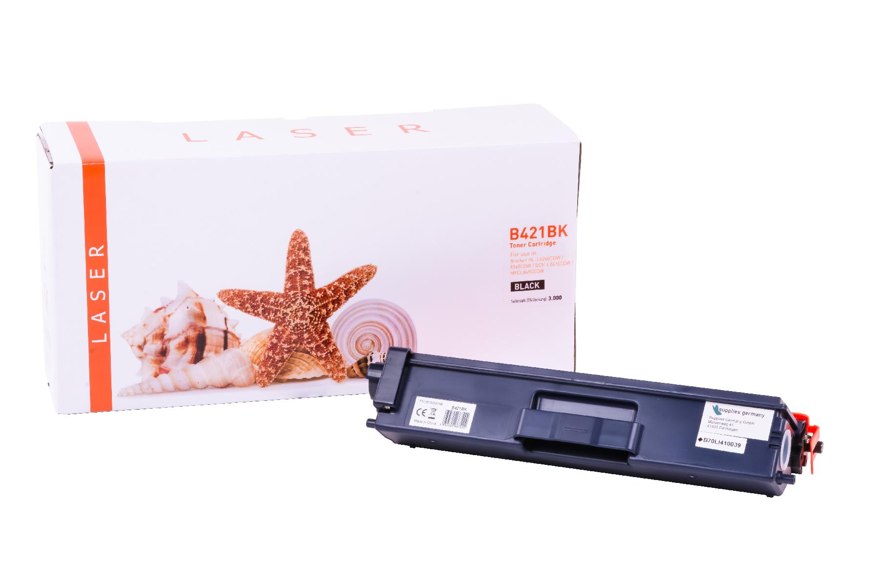 TN421schwarz alternativ Toner schwarz für Brother / TN421schwarz / 3.000 Seiten