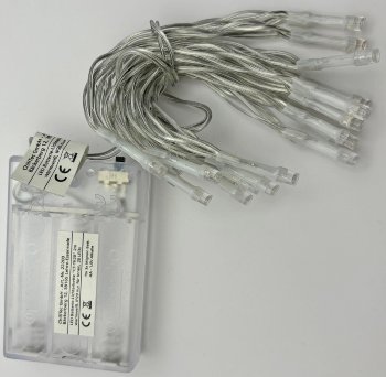 LED Batterie-Lichterkette "CT-BK20" 2m / warmweiß, transp. Kabel, 20 LEDs