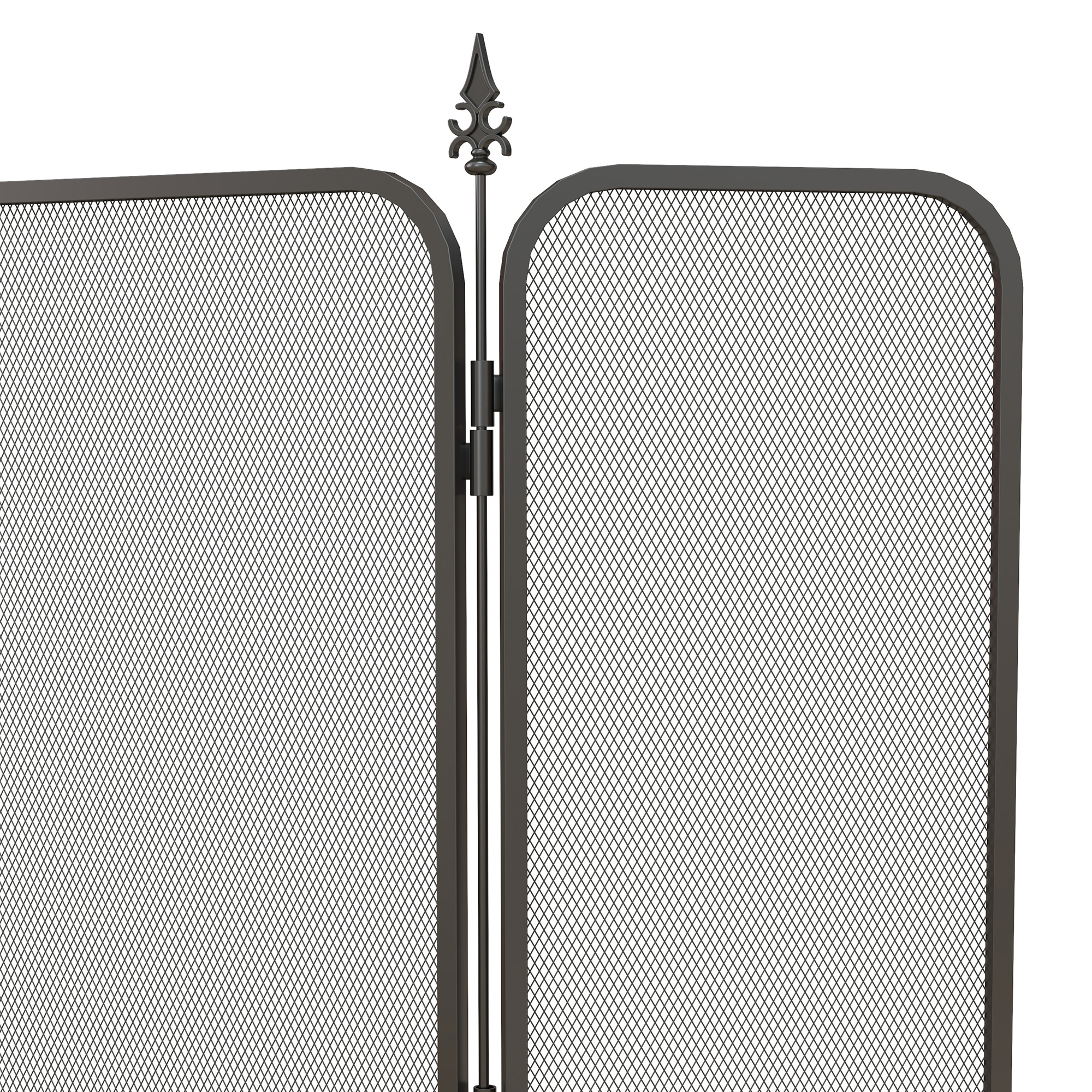 Funkenschutz für Kamine, klappbar, Metall, 96 x 1,3 x 56 cm, Schwarz