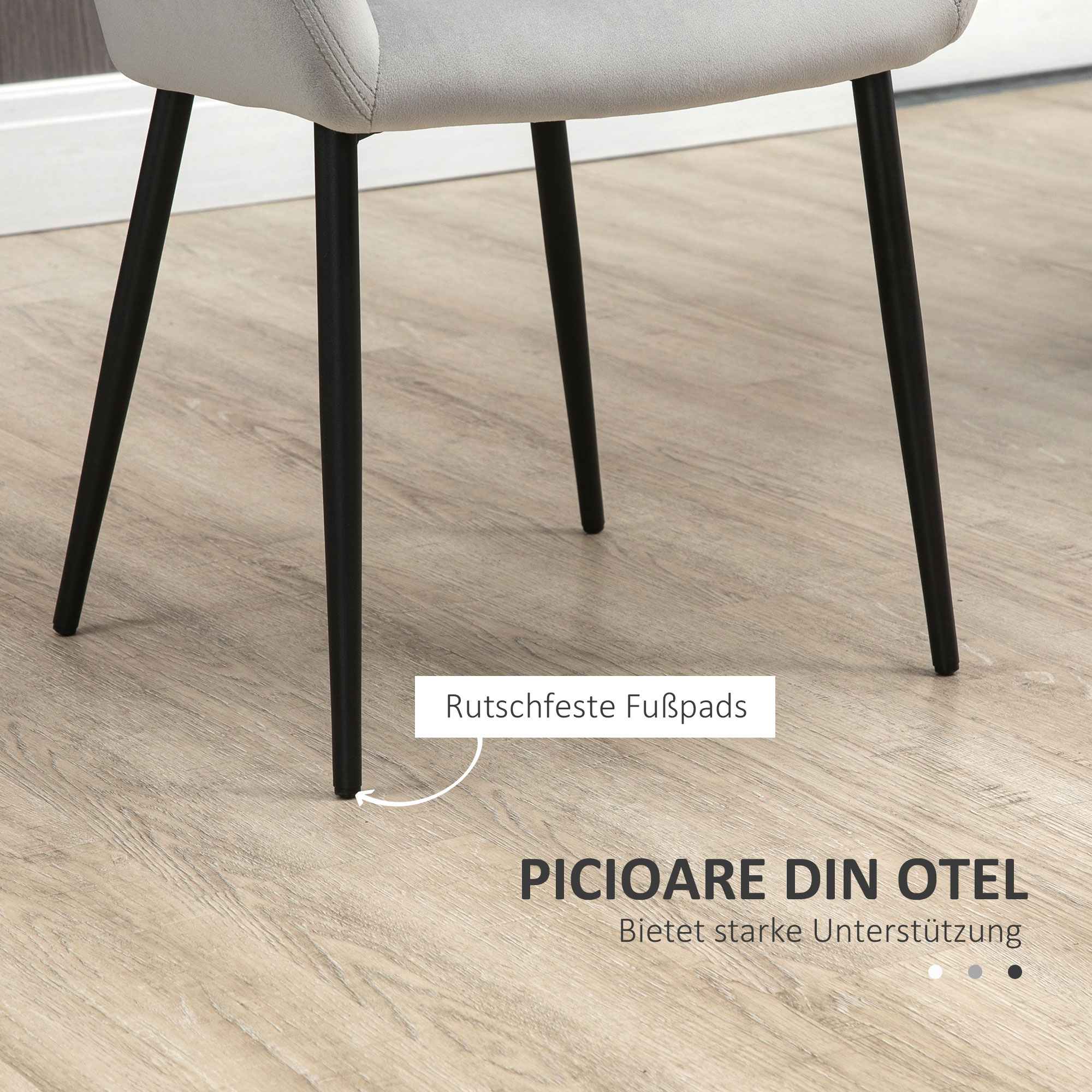 Esszimmerstuhl-Set, komfortabel, 54x57x80 cm, Hellgrau