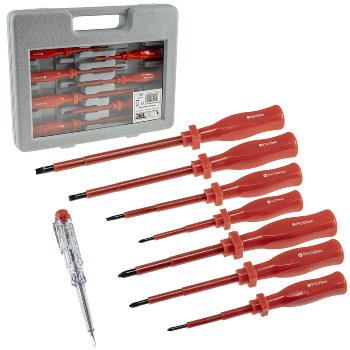 Schraubendreher-Set "KS-8 Elektro" - mit Koffer, isolierter Schaft, 8-teilig Schraubendreher-Set "KS-8 Elektro" - mit Koffer, isolierter Schaft, 8-teilig