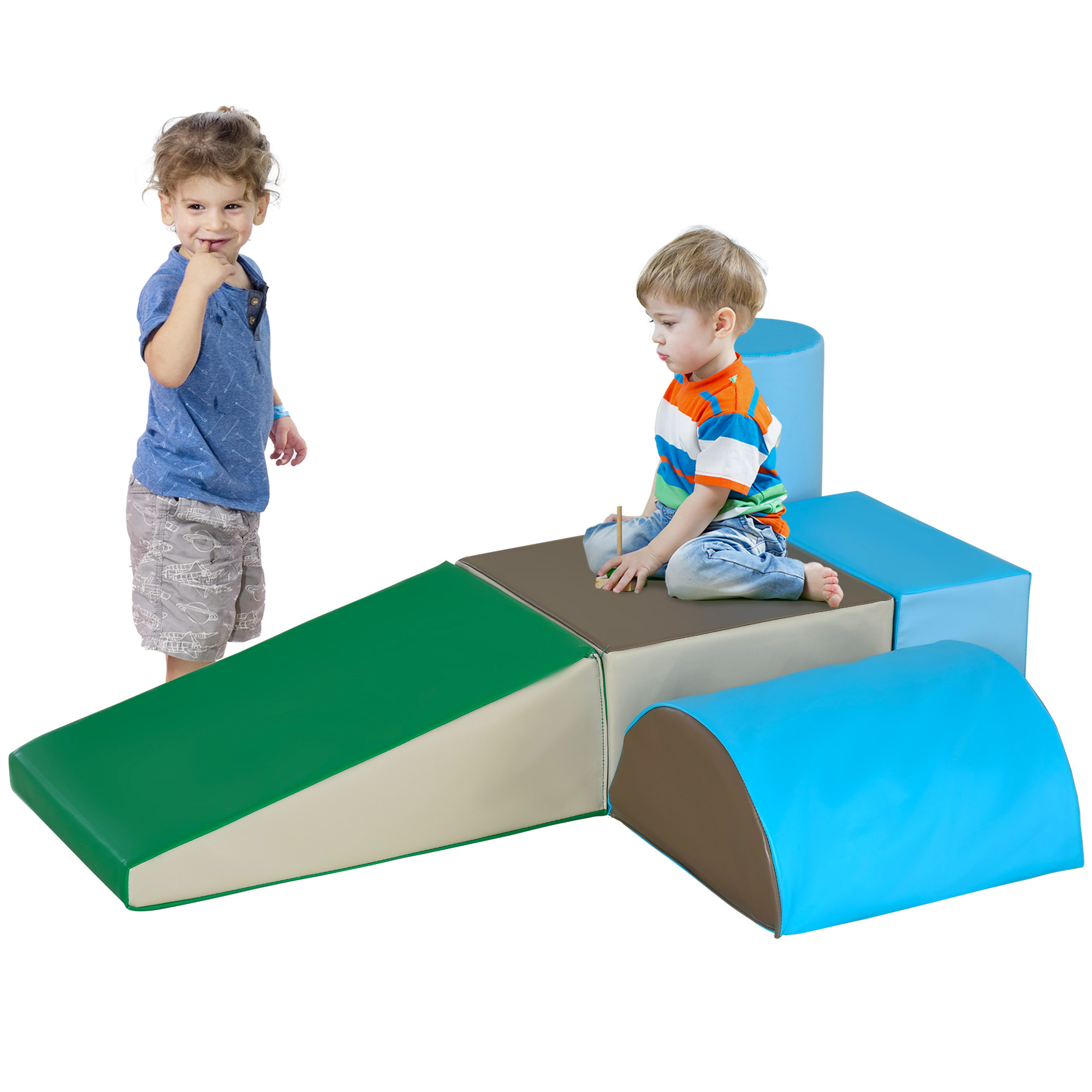 5 TLG. Schaumstoff Bausteine Kinder Softbausteine klettern Bauklötze Weiche Schaumstoffbausteine Riesenbausteine Schaumstoffblöcke Bausteinset Spielbausteine für Baby & Kleinkinder Mehrfarbig