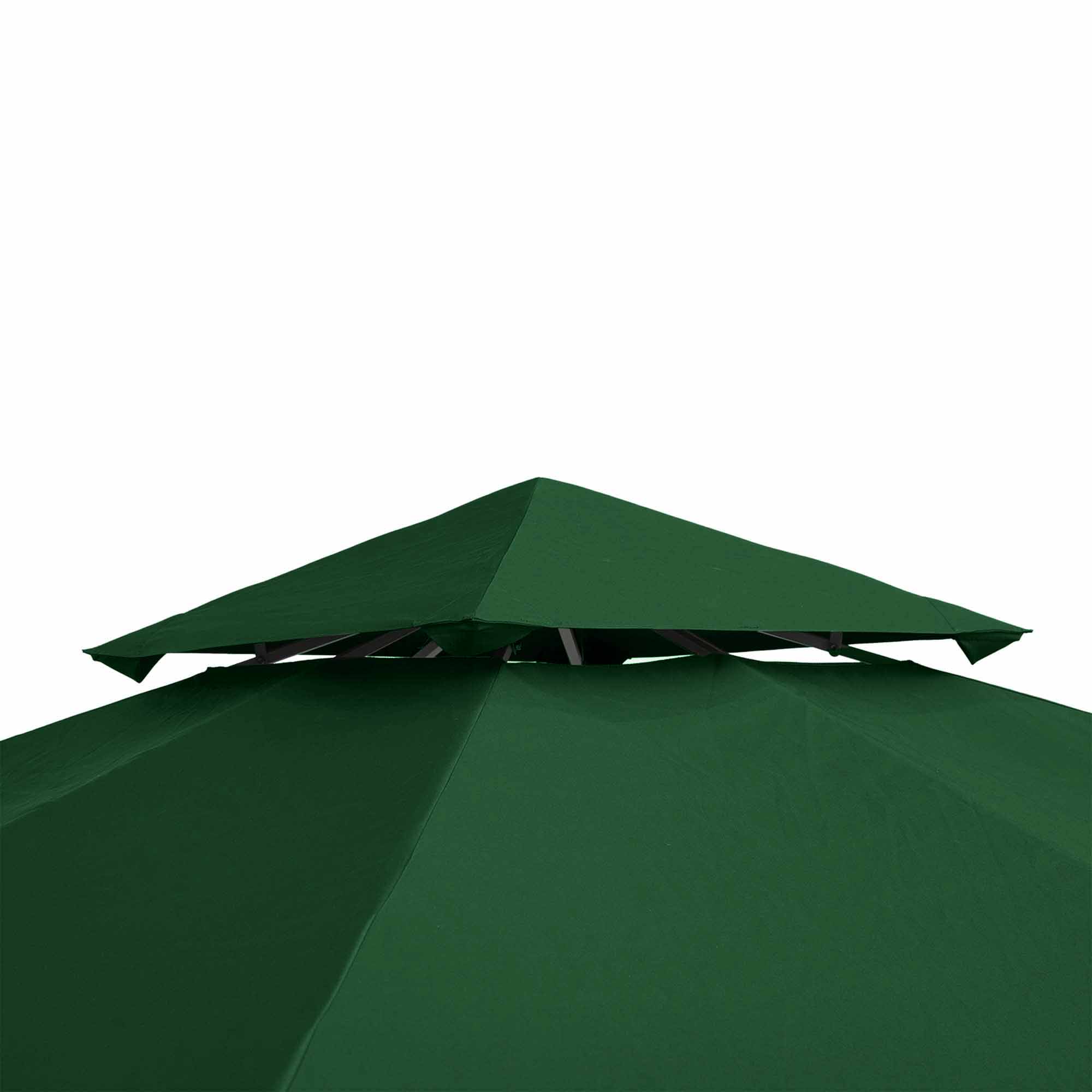 Ersatzdach für Pavillon 3x3m wasserabweisend Pavillondach für Metallpavillon Pavillon Ersatzdach Gartenpavillon Partyzelt Gartenzelt Polyester Dunkelgrün