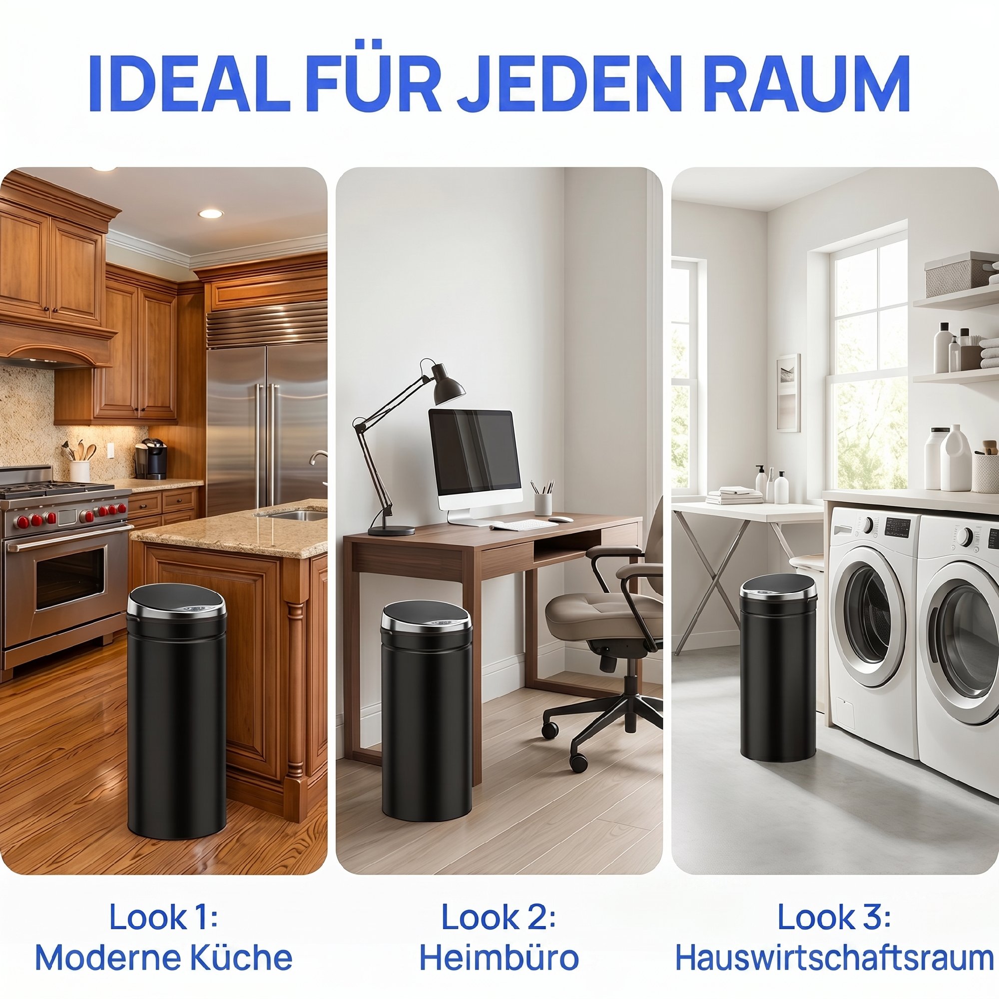 50l Sensor Mülleimer, automatischer Abfalleimer, rostfreier Kücheneimer mit Infrarotsensor, für Küche, Esszimmer