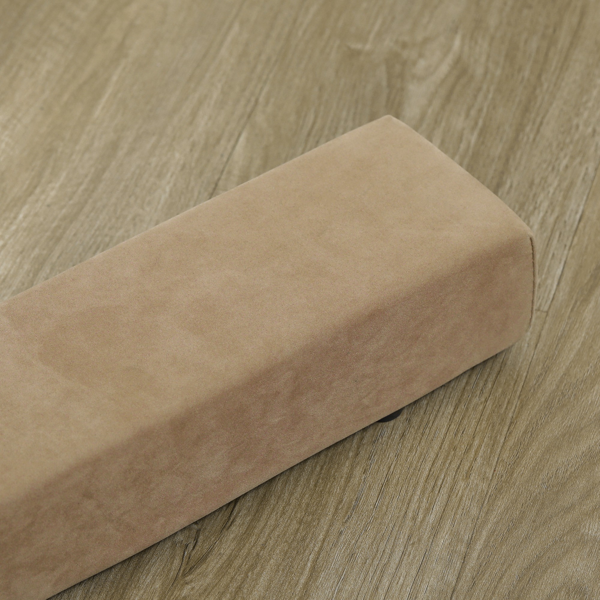 Faltbarer Schwebebalken, rutschfest, Wildlederbezug, robustes Holz, 210 x 10 x 6,5 cm, Braun