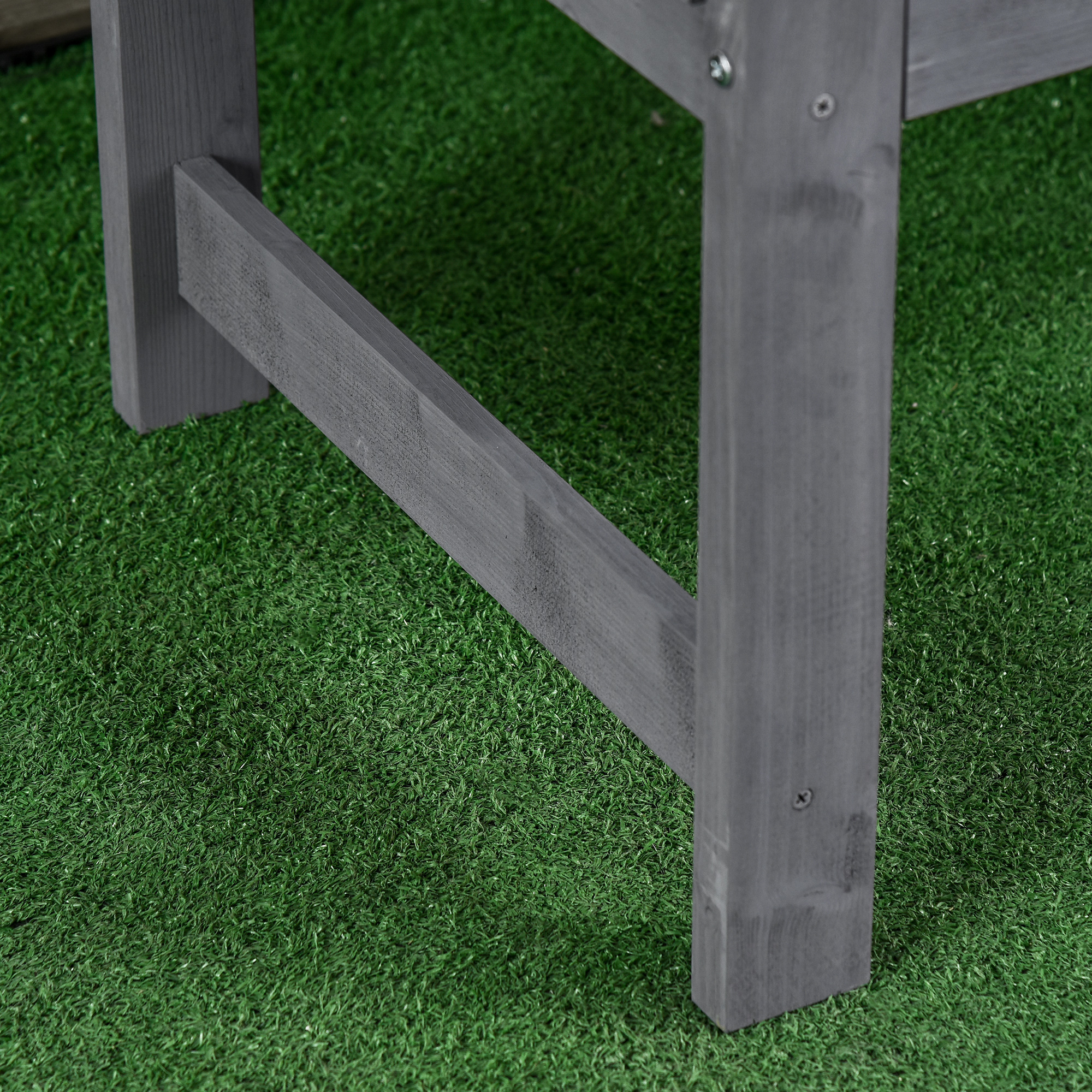 2-Sitzer Gartenbank Holz, wetterfest Sitzbank, Gartenmöbel mit Rückenlehnen, 240 kg belastbar 143 x 51 x 85 cm, Grau