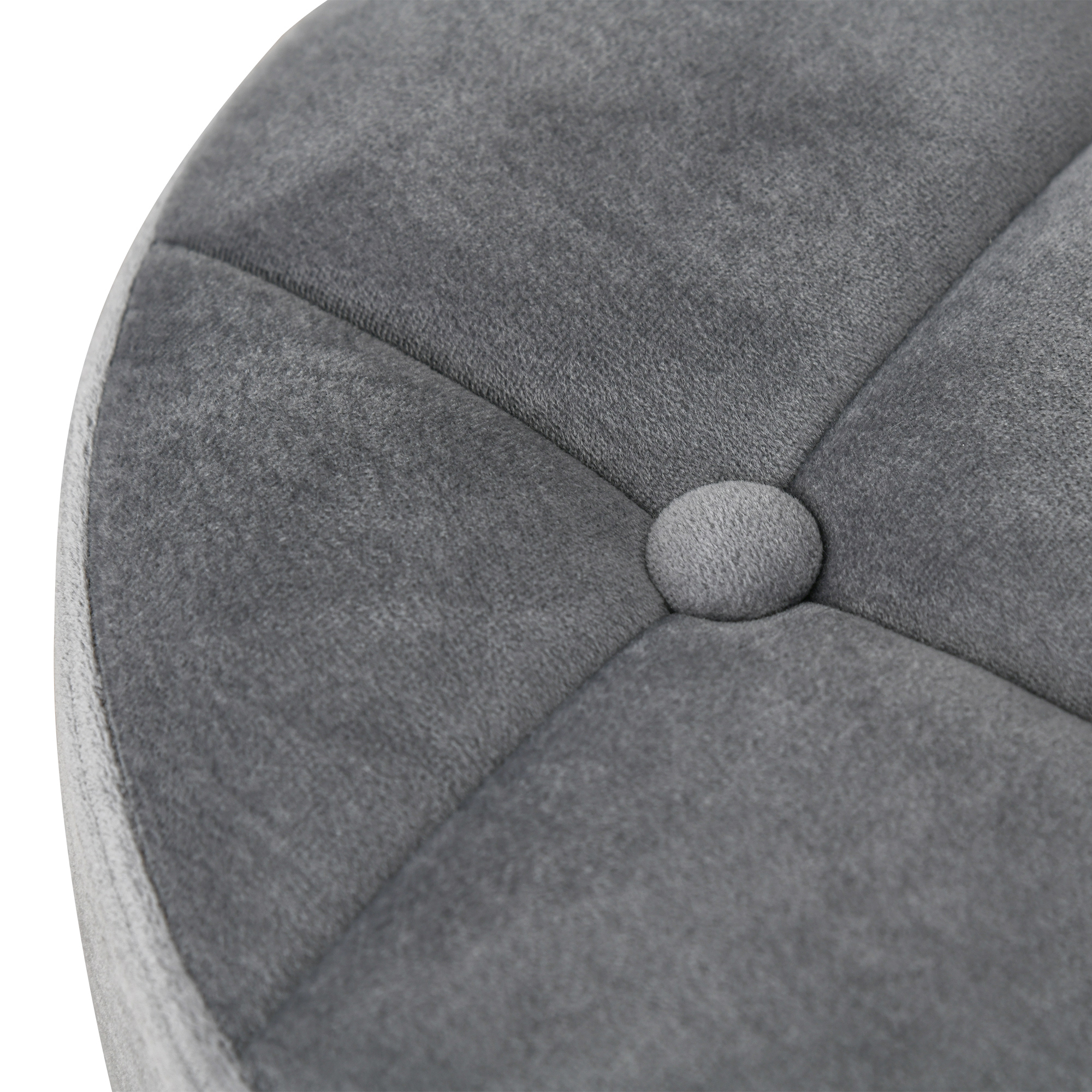 Salonstuhl mit Rädern Rollhocker höhenverstellbar drehbar Salon Hocker Samt-Touch Schaumstoff Chrom-Basis Hellgrau 35 x 35 x 49-61 cm