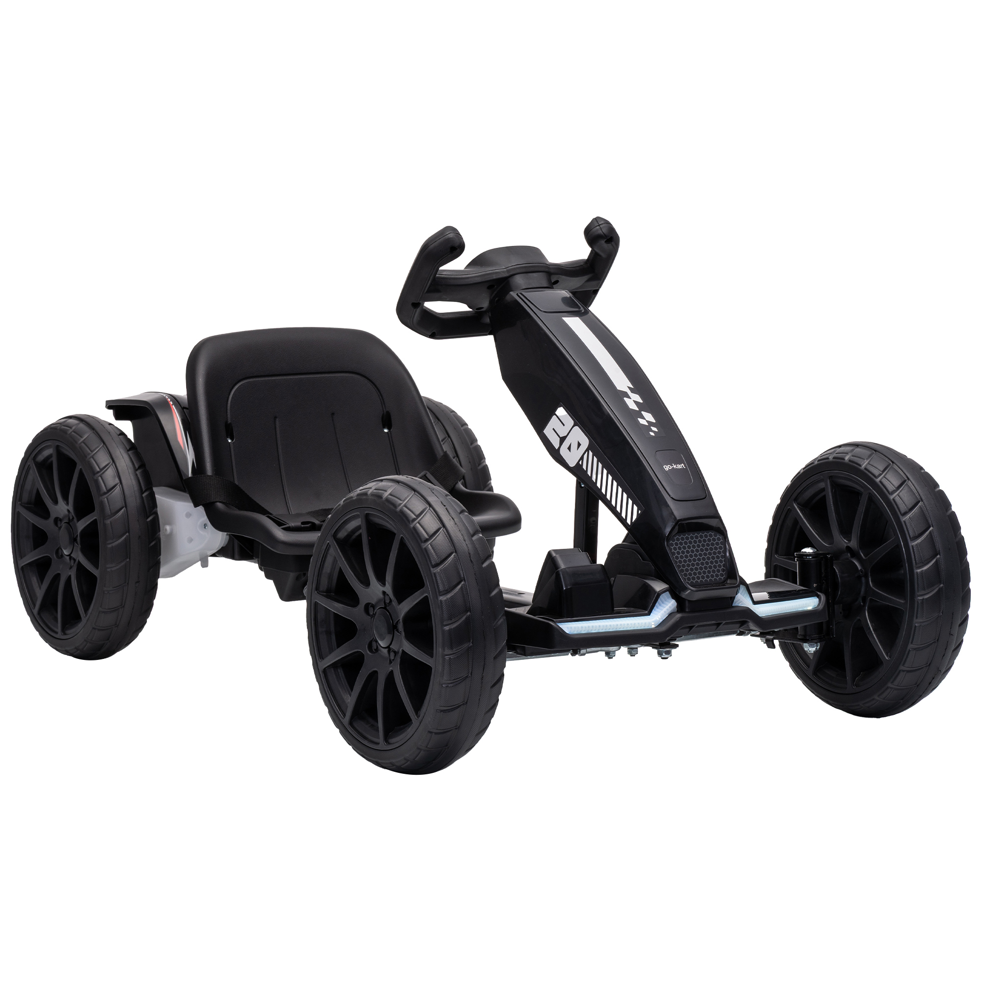 Elektro Go-Kart für Kinder 12V Gokart mit 2 Motoren, 4-fach verstellbarem Sitz Sanftanlauf EVA-Räder LED-Scheinwerfer