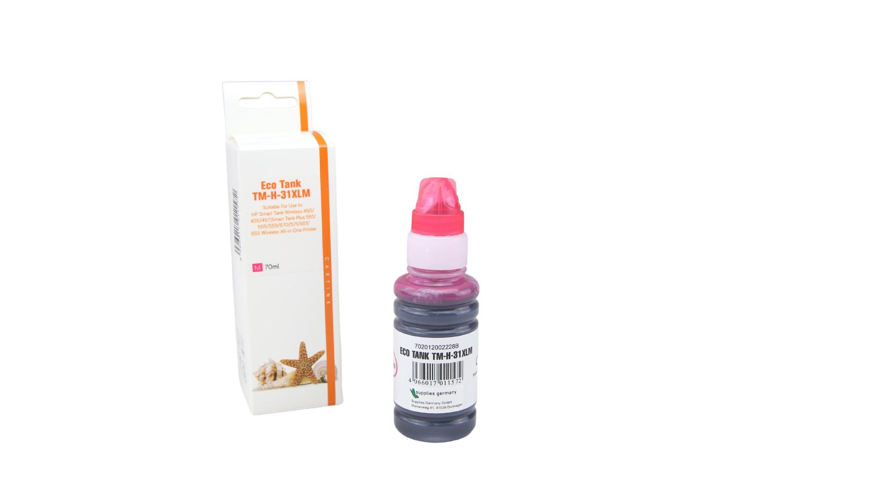 31M Eco Tank Nachfüllflasche Magenta für HP / 1VU27A / 70ml