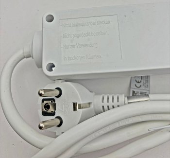 Schutzkontakt-Steckdosenleiste 6-fach / 3500W, 1,4m Kabel, weiß