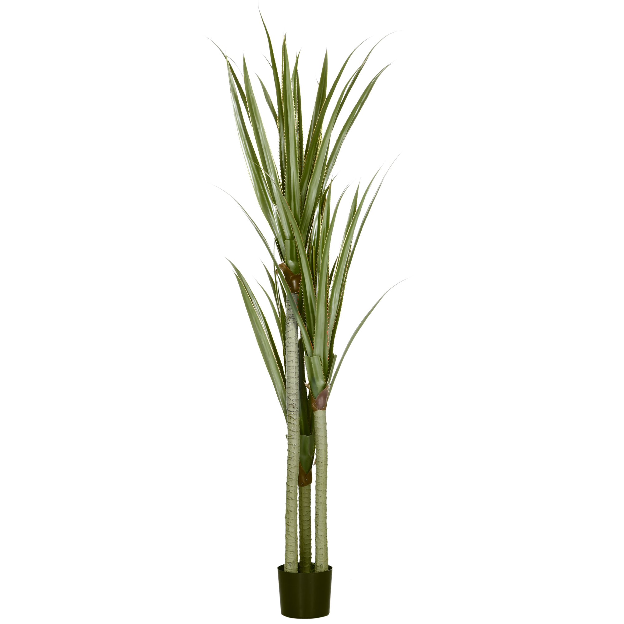 Künstliche Yucca groß 190cm Kunstpflanze, Plastik Künstliche Pflanze im Topf, 17 x 17 x 190 cm Smaragdgrün