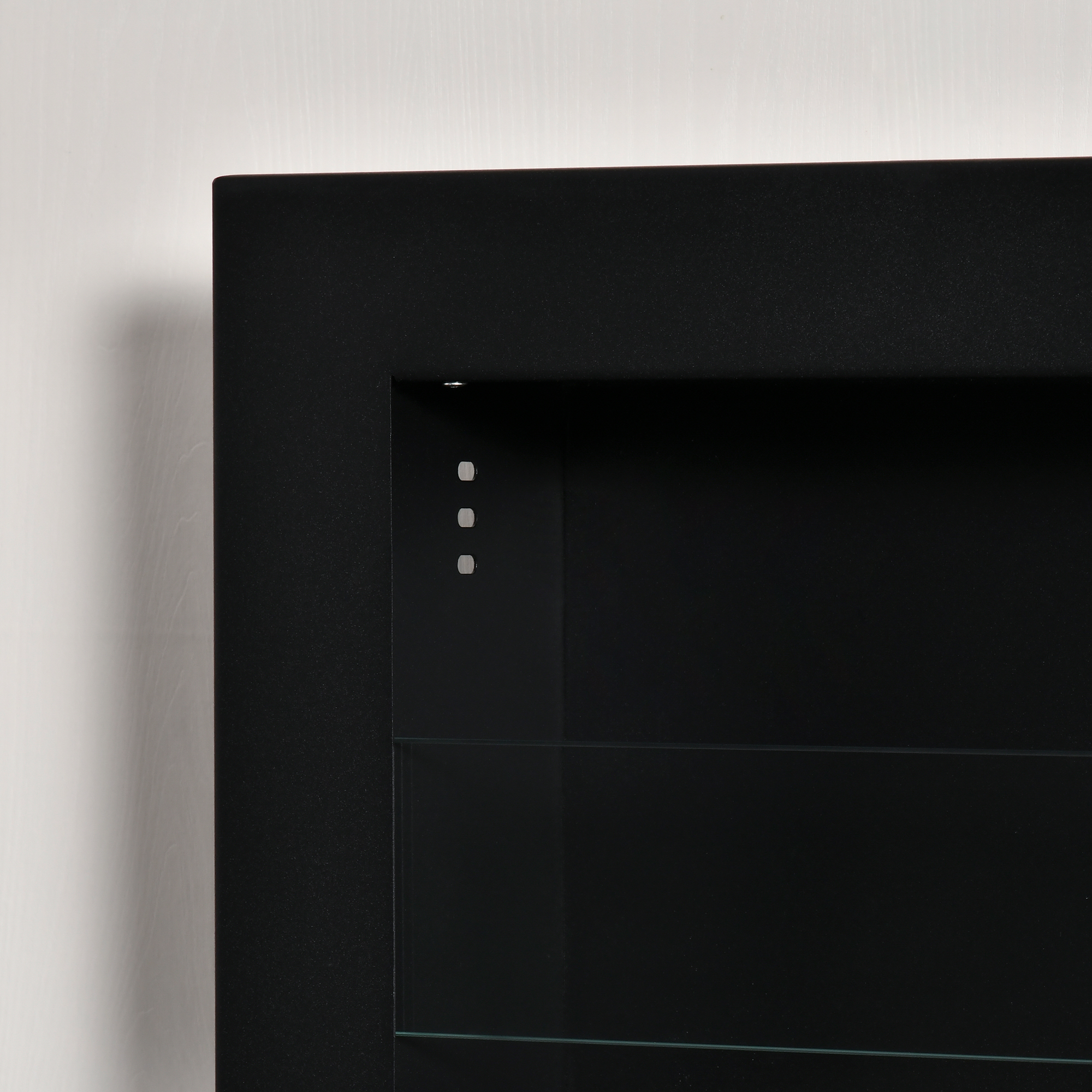 Ethanol-Kamin Bio-Ethanol-Brenner 3 Brennboxen 1L 3 Std, Brenndauer 2000W kein Rauch wandmontiert Stahl gehärtetes Glas Schwarz 120 x 15 x 40 cm
