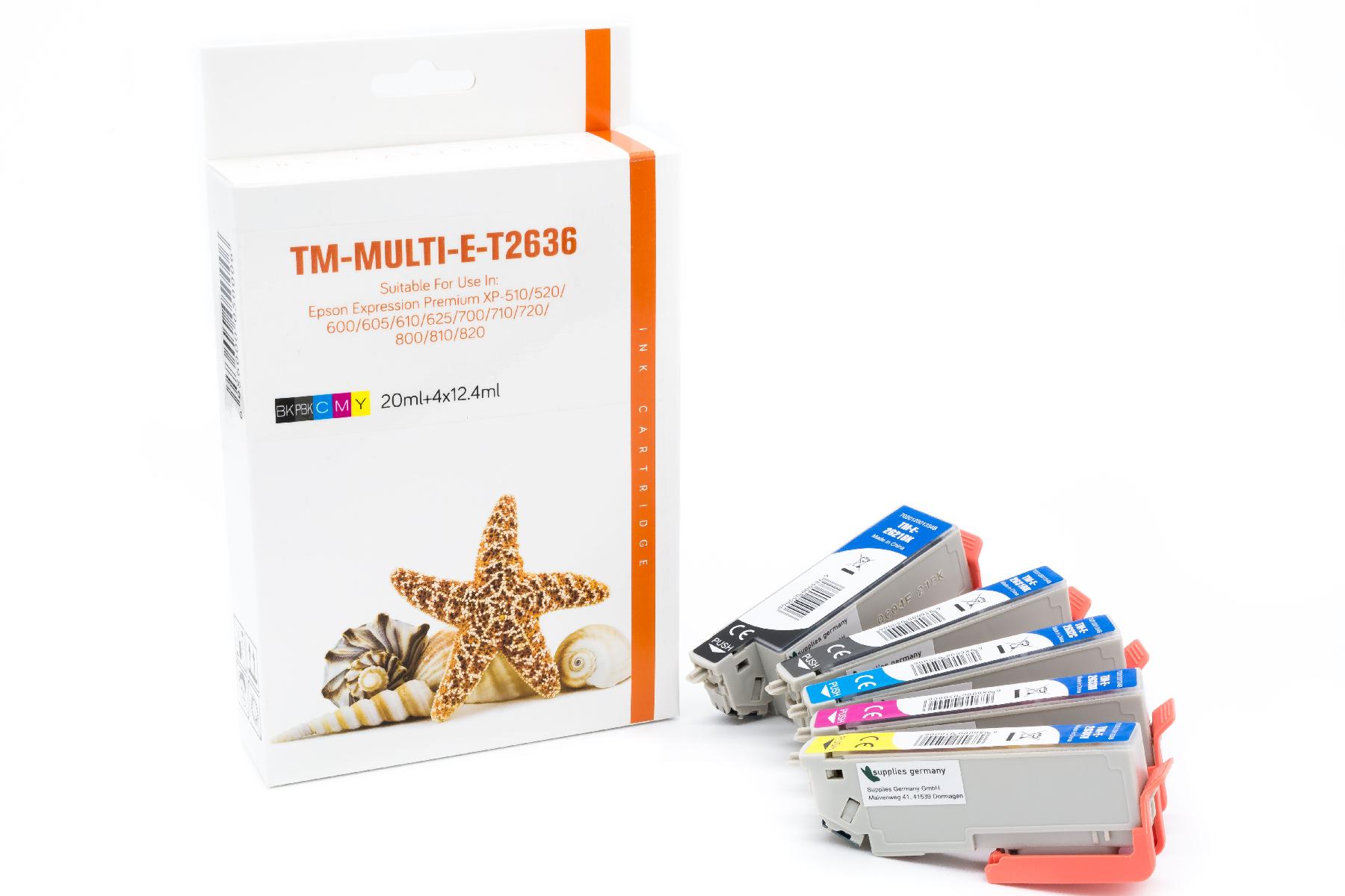 Multipack T2636 alternativ Tinte Epson / C13T26364010 / BK15ml /PBK,C,M,Y10ml Multipack T2636 alternativ Tinte Epson / C13T26364010 / BK15ml /PBK,C,M,Y10ml