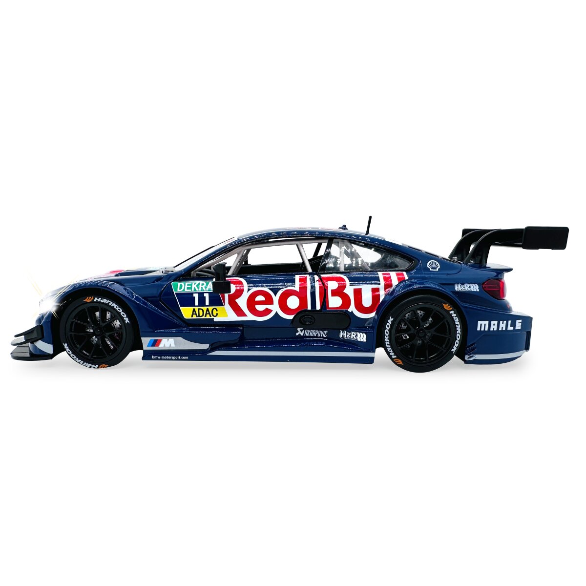 BMW M4 DTM Diecast 1:24 blau inkl. Knopfzellen