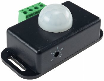 Bewegungsmelder 12-24V=, 6A, IP20, bis 8m Reichweite, 60°, 1-10min