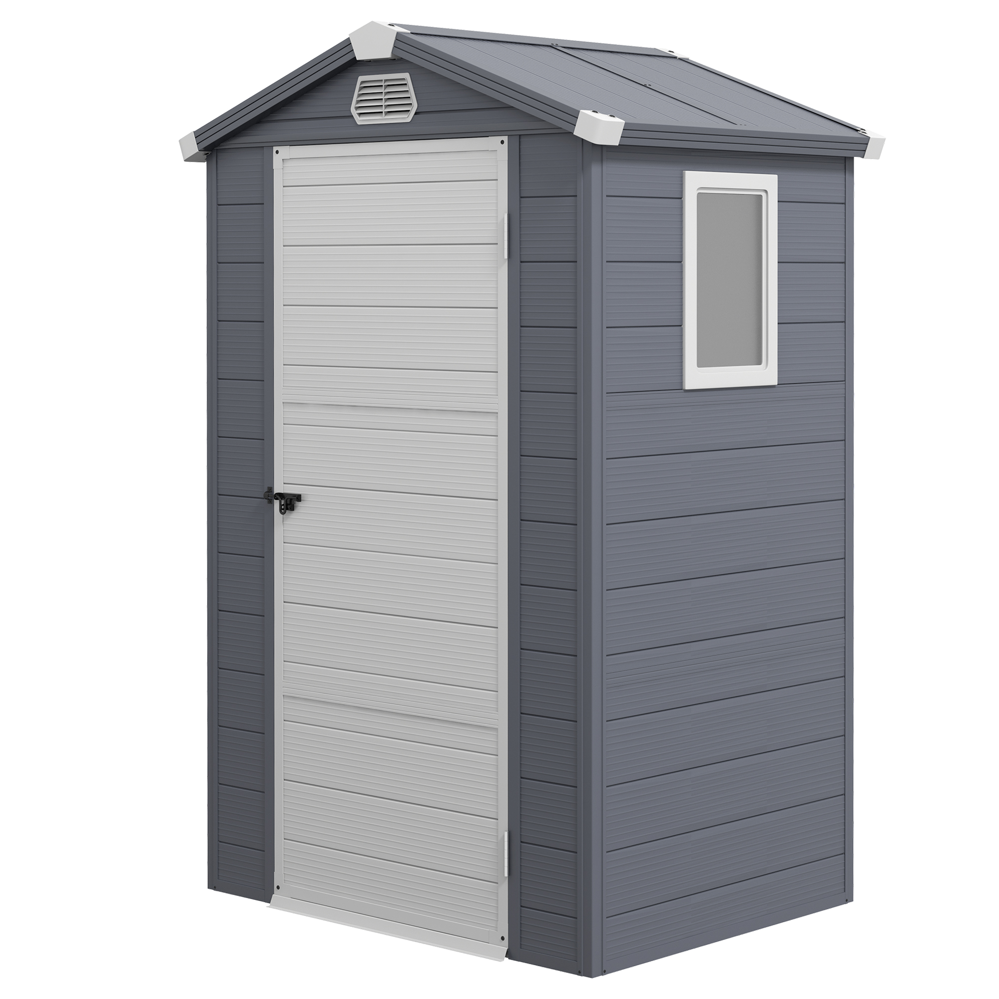 Gerätehaus, 1,1m², Gartenhaus mit Satteldach, 133 x 102 x 180/208 cm