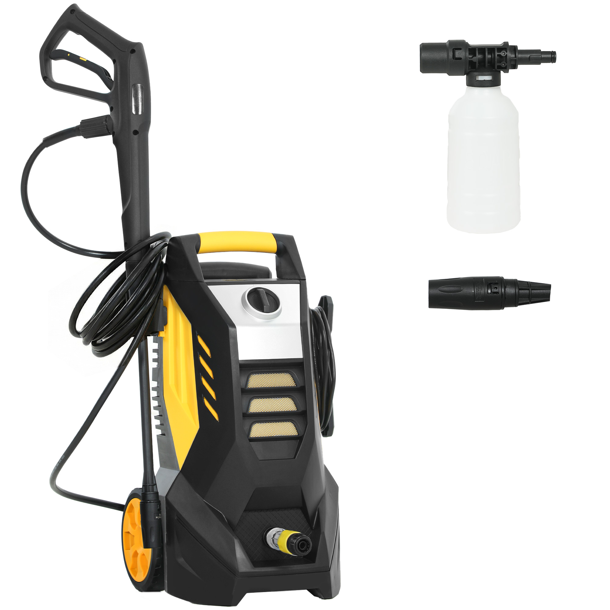Hochdruckreiniger mit Aluminiumpumpe 135 bar Maximaldruck 1800W Leistung 540 L/h 5m Schlauch verstellbare Düse & Griffe