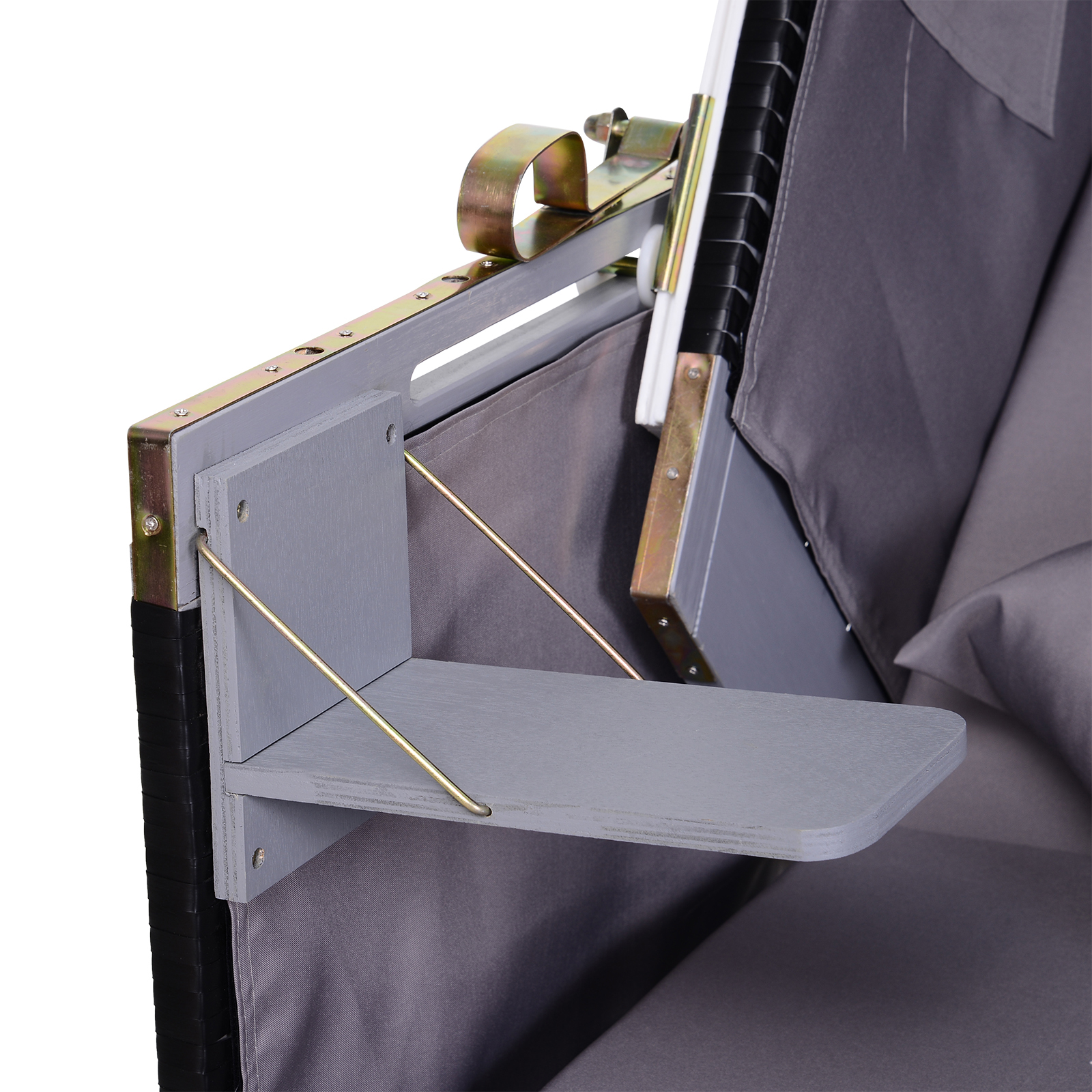 Strandkorb für 2 Personen mit neigbarer Rücklehne Grau 118 x 79 x 150cm