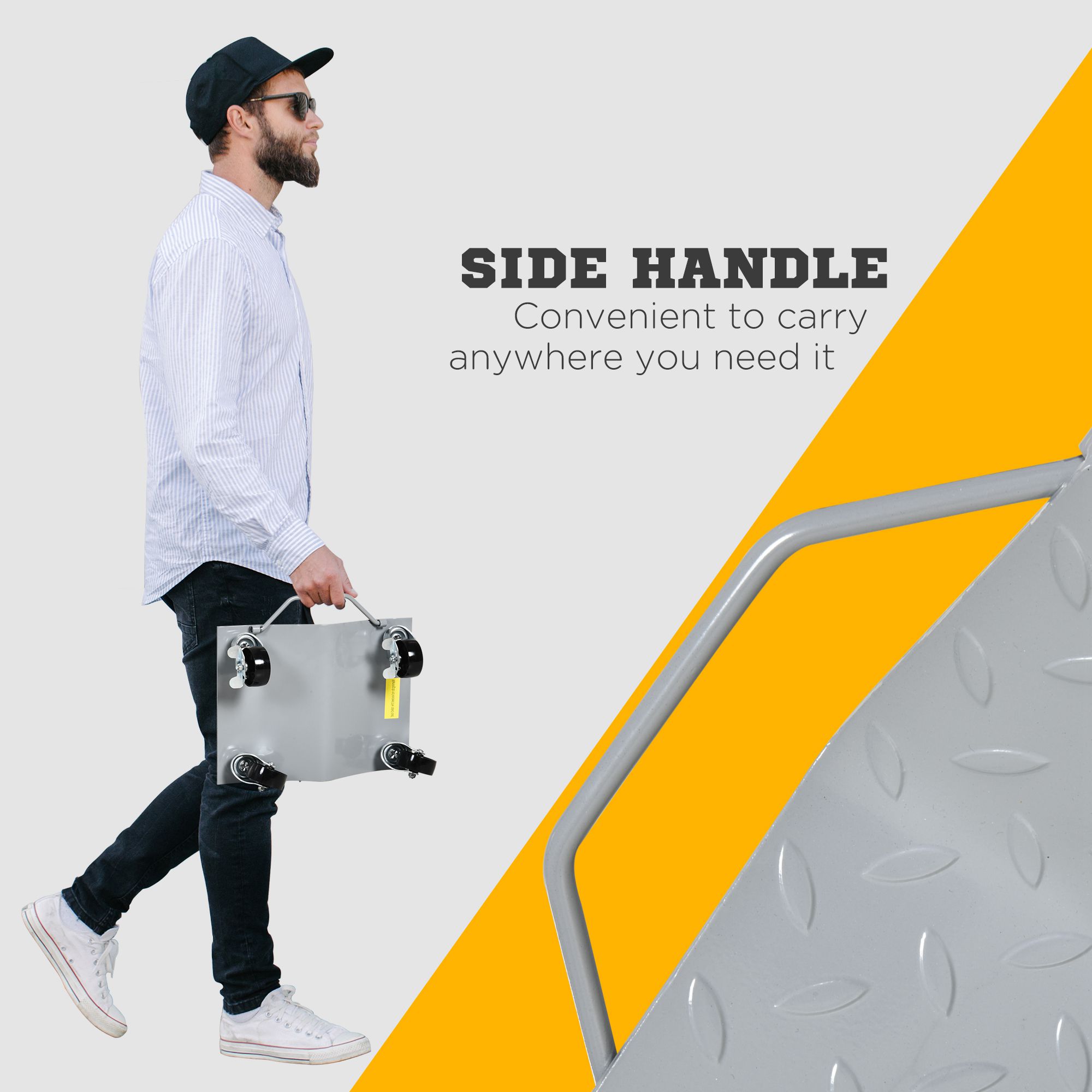 Rangierheber 2 Stücke Rangierhilfe Reifenwechsel Wagenheber mit 4 Rollen für Auto PKW Grau 40,5L x 30B x 13,5H cm