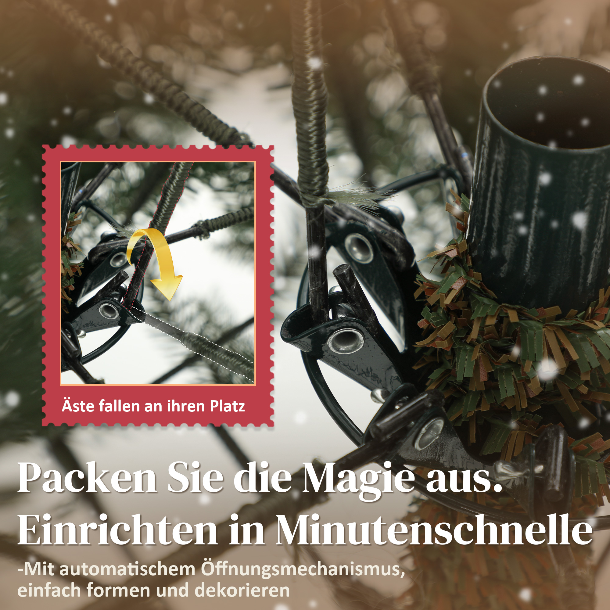 Künstlicher Weihnachtsbaum, 150 cm, klappbare Äste, Metallständer, vielseitig, Grün