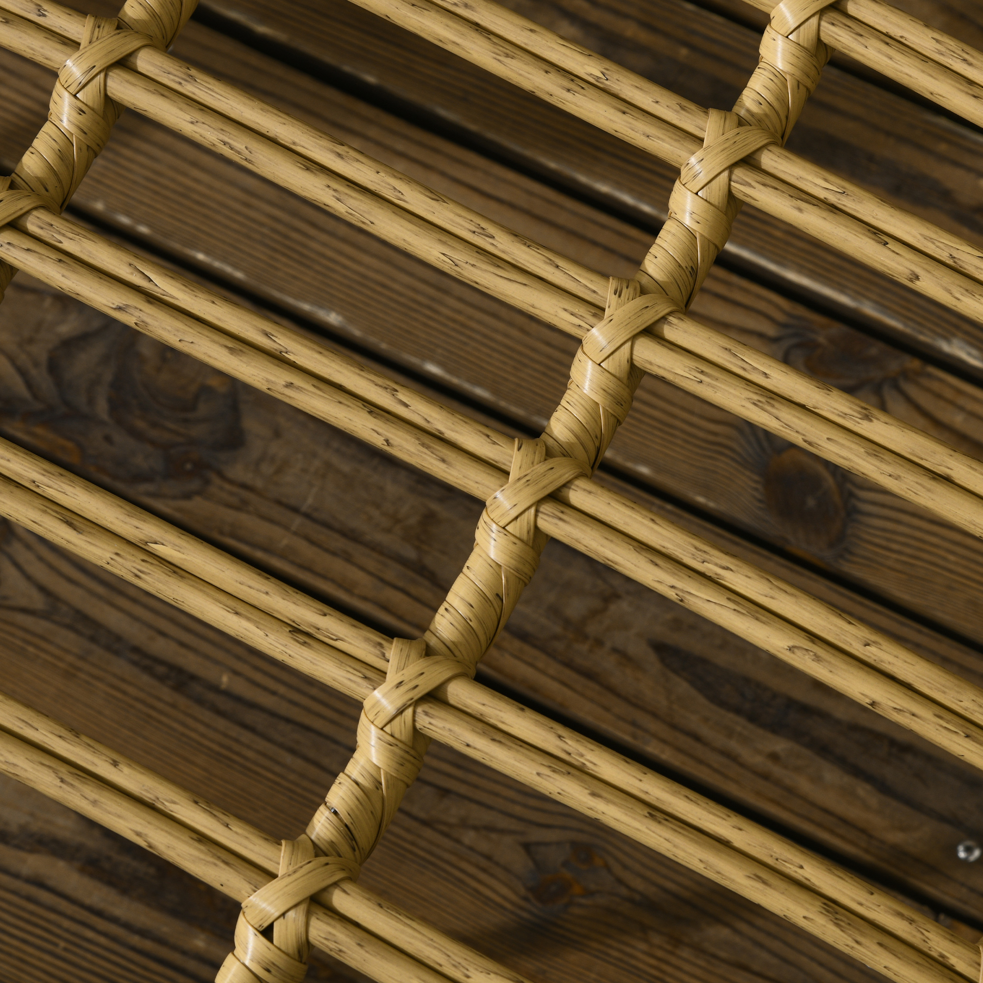 5-teilige Gartensitzgruppe, Boho-Stil, 1 Esstisch & 4 Stühle, Auflagen, Polyrattan, Beige/Natur