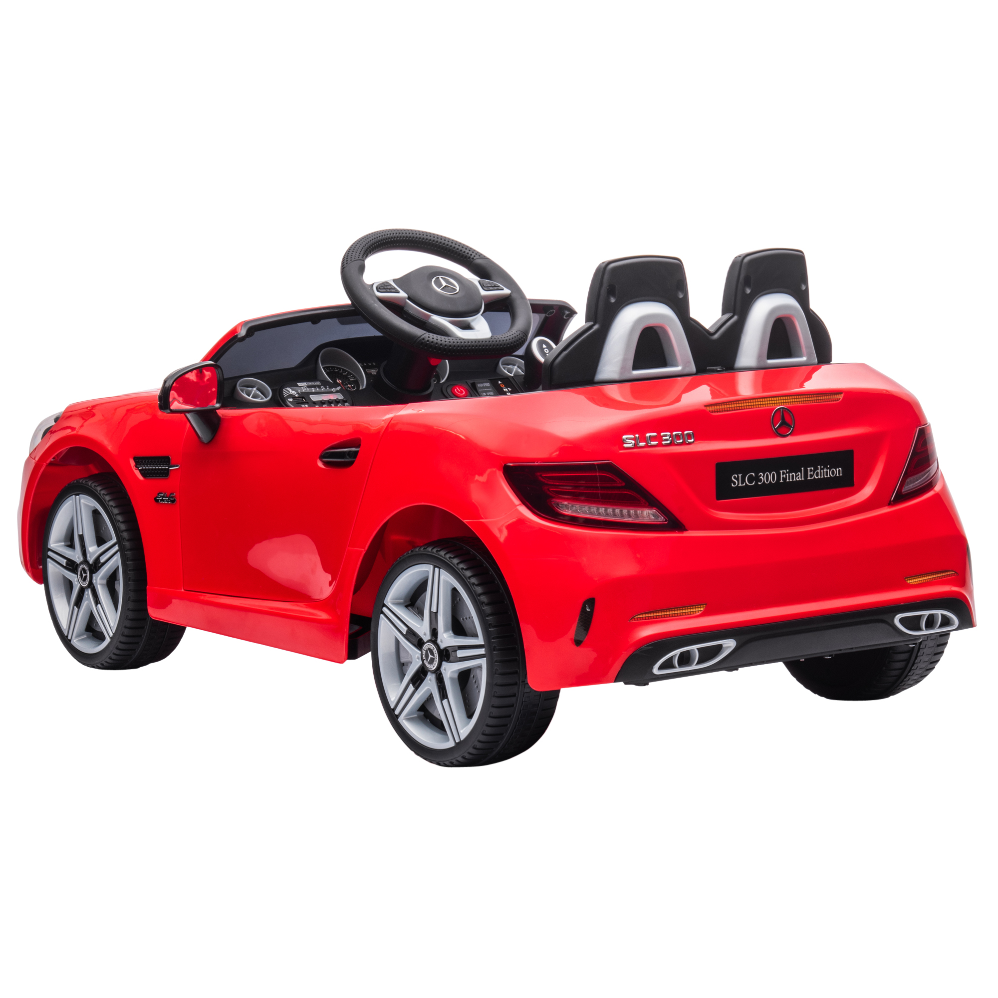 Kinder-Elektroauto mit LED-Scheinwerfern, Sicherheitsgurt, Hupe, Musik, 3-5 km/h, 3-6 Jahre, Rot