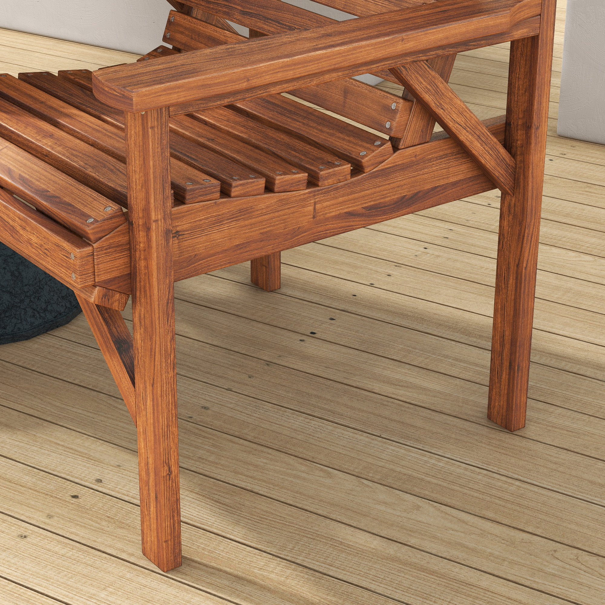 Bistro-Set 3-teilig aus Holz Wetterfest Gartenmöbel Set mit Lamellendesign Sonnenschirmloch Verkohlt