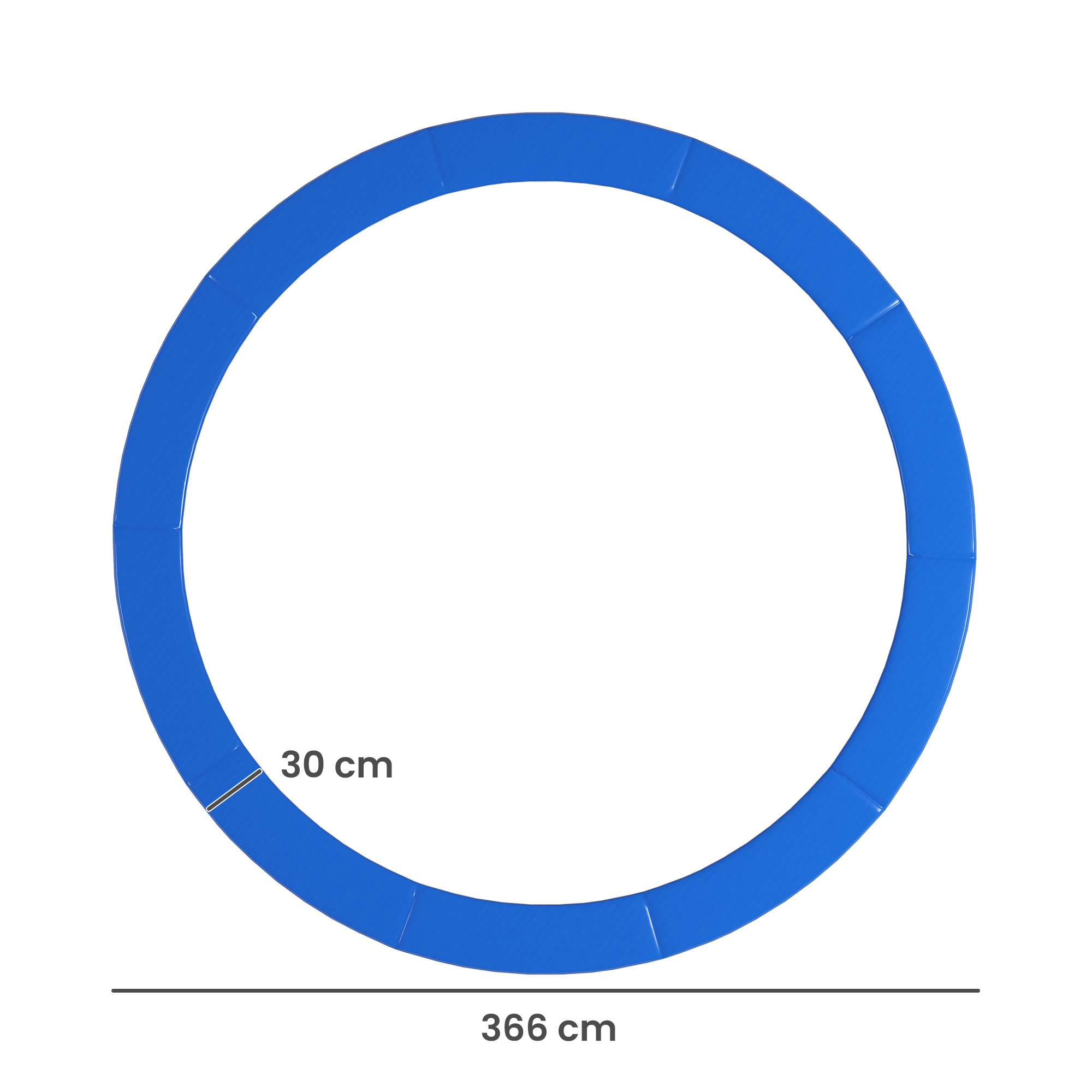 Ersatz-Randabdeckung für Trampoline, wasserfest, reißfest, Ø366 cm, Blau
