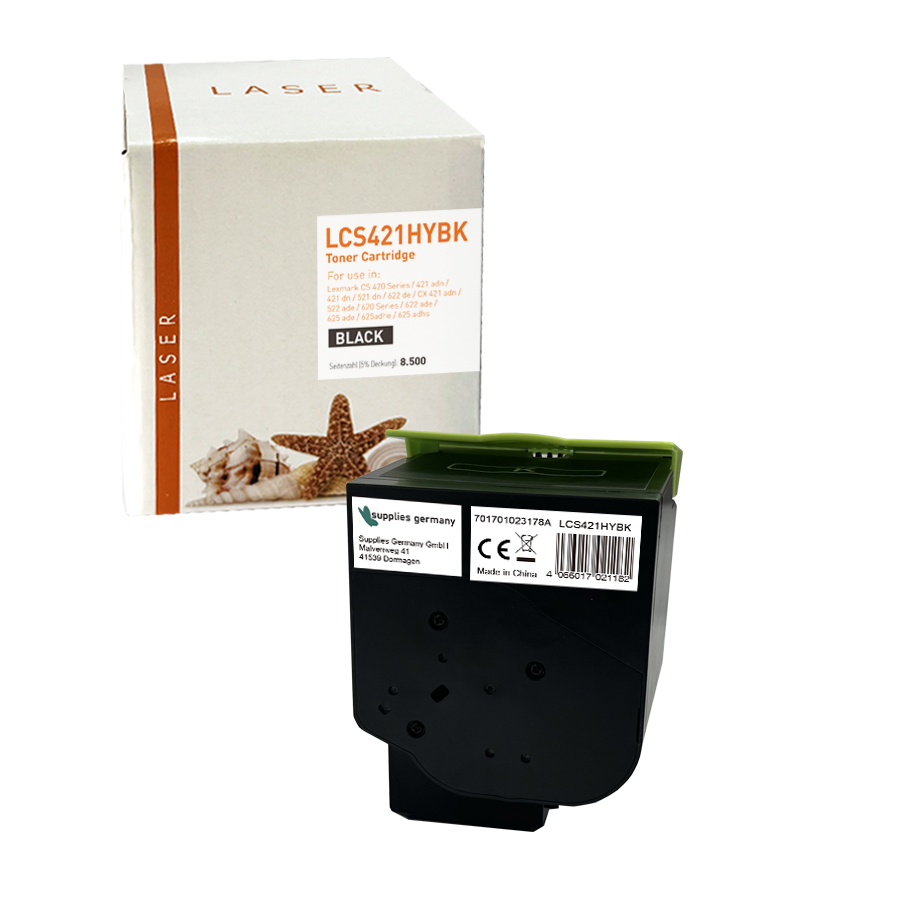 CS421HYschwarz alternativ Toner schwarz für Lexmark / 78C2XK0 / 8.500 Seiten