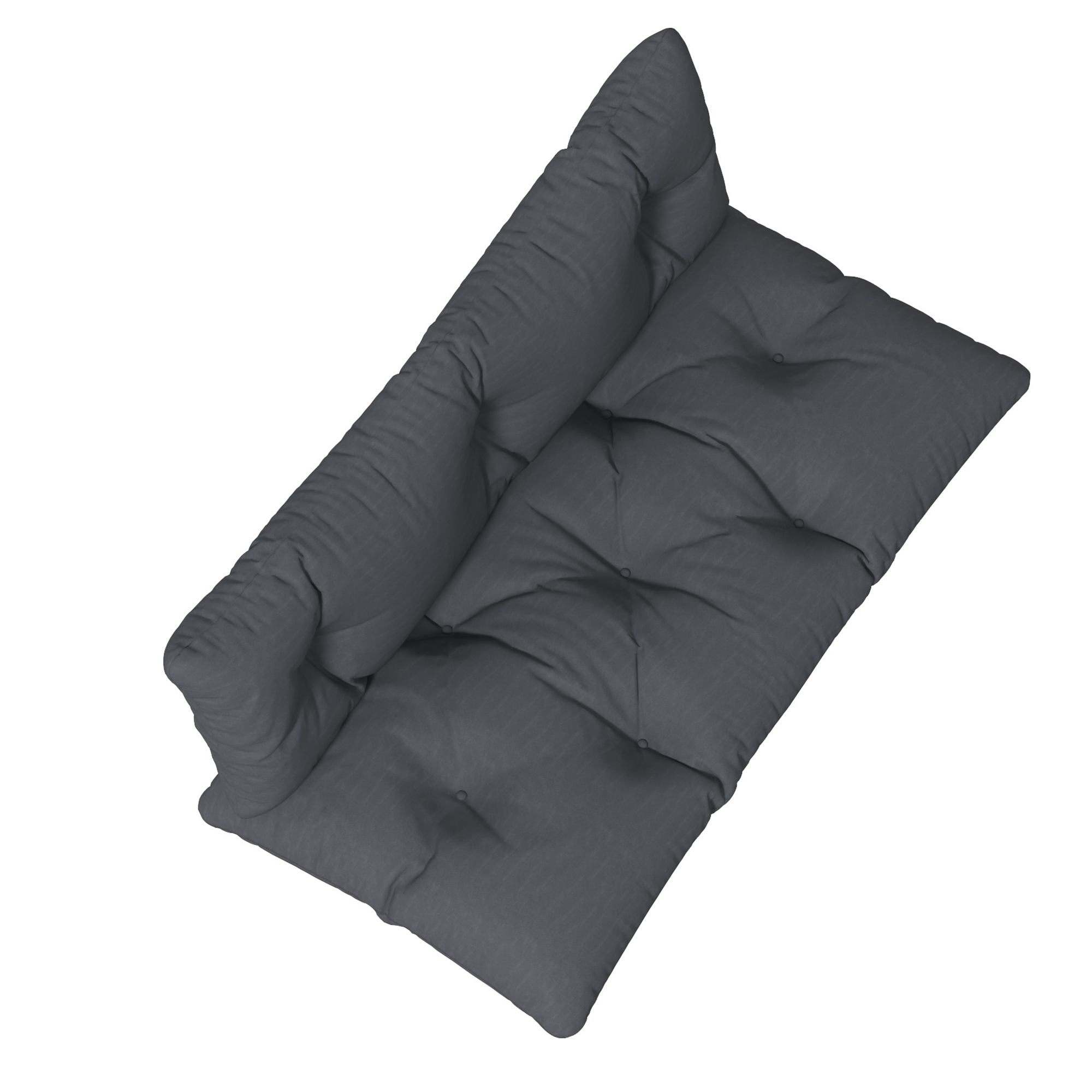 2 teilige Polsterauflage Gartenmöbelsitzkissen Sitzauflage, wetterbeständig, Knopfheftung, 120 x 60 x 15 cm, Grau