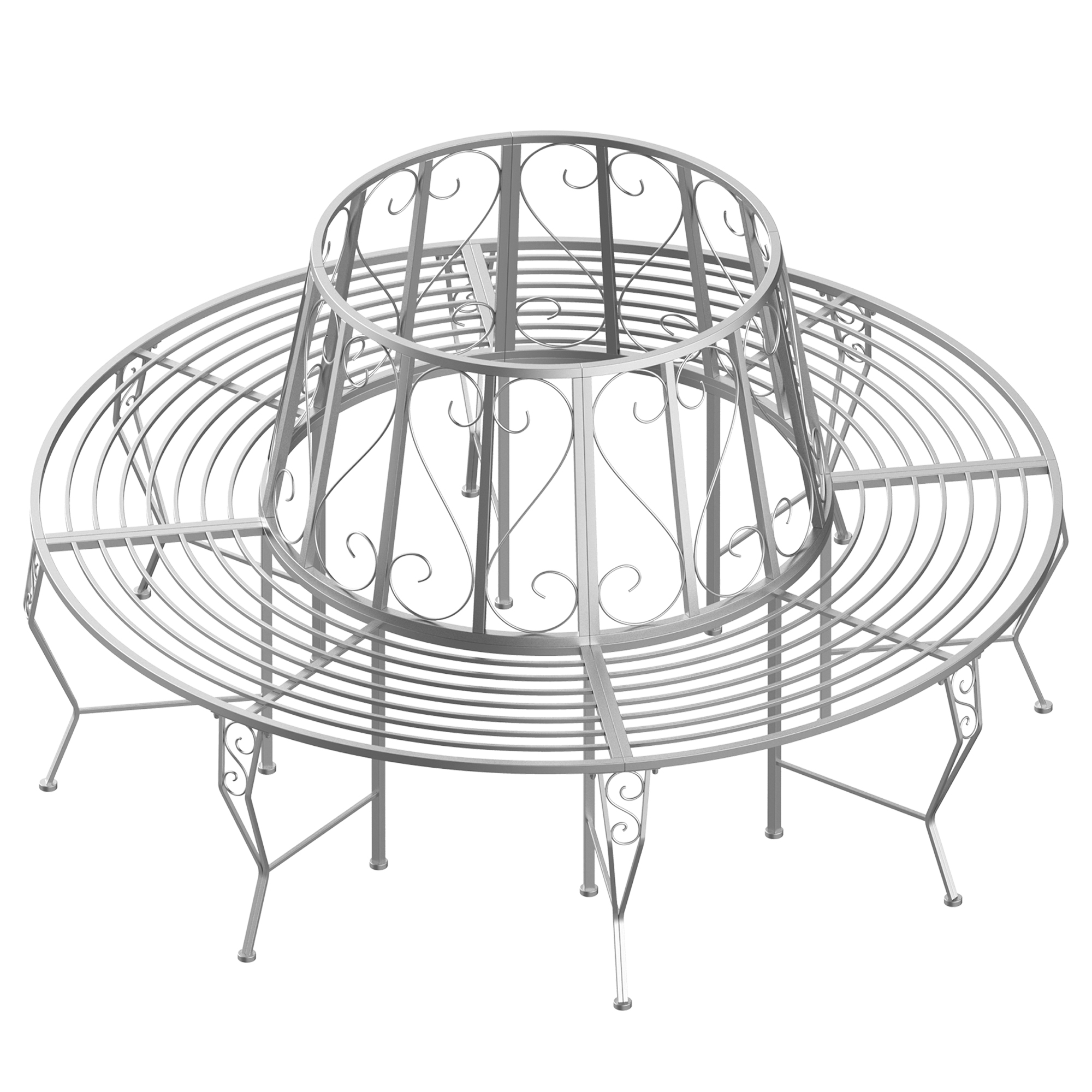 Baumbank Rundbank 360° Gartenbank Sitzbank Baum Bank Metall ?160cm