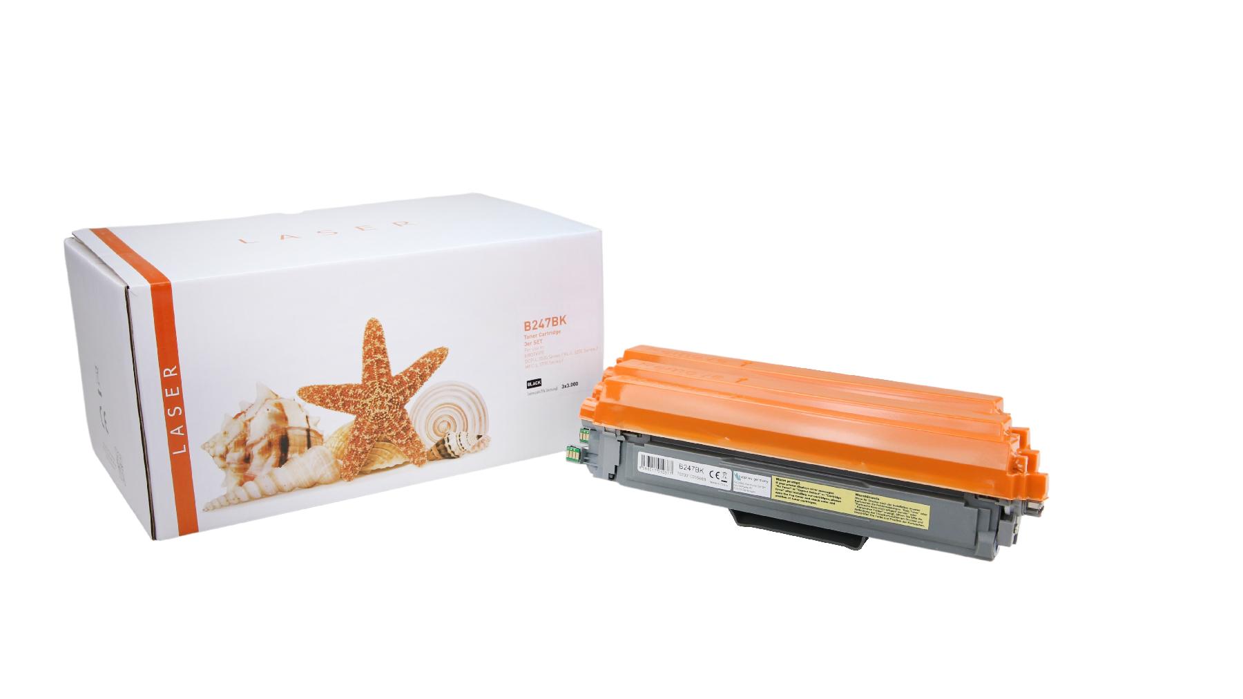 3er Set TN247BK alternativ Toner black für Brother / TN247BK / 3x 3.000 Seiten