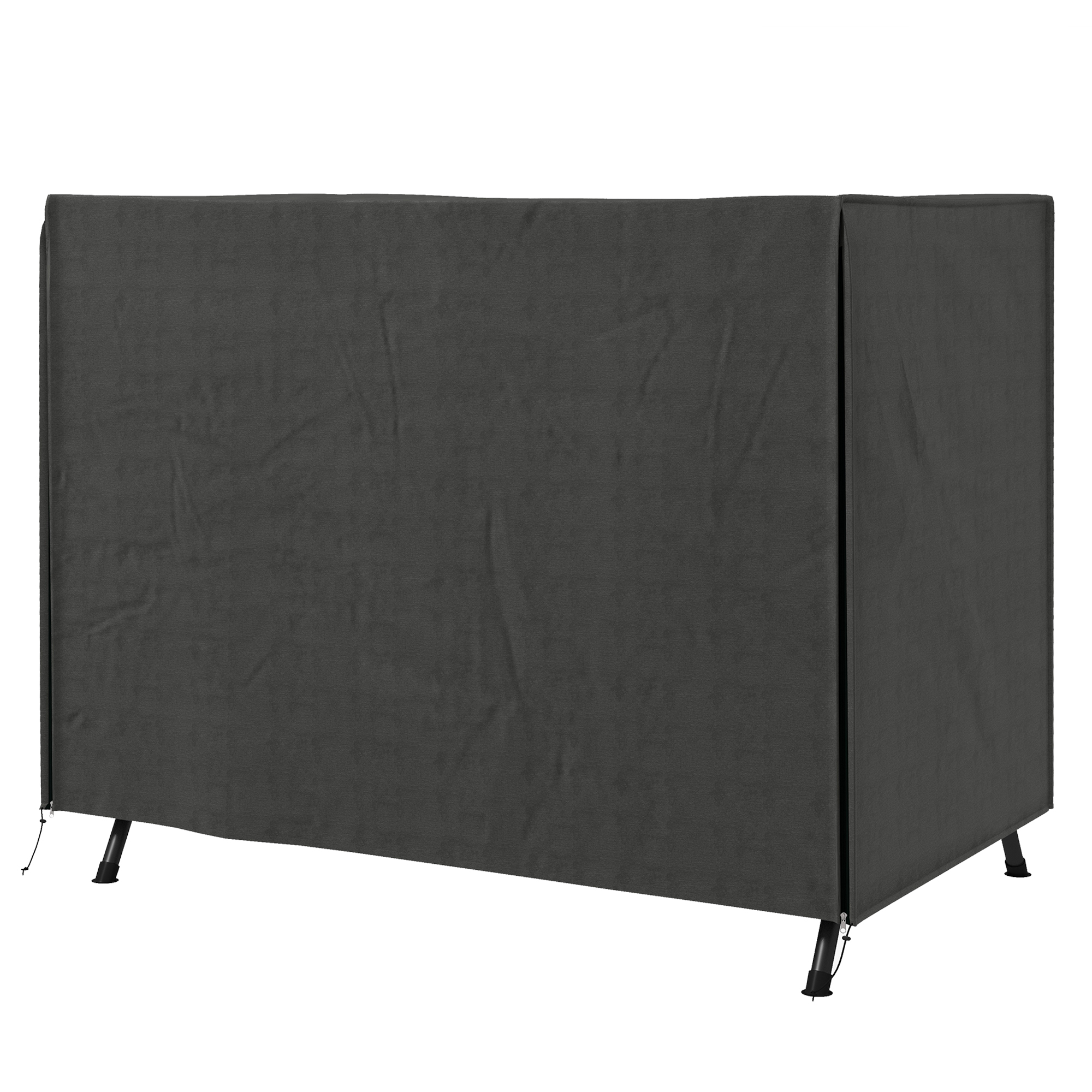 Abdeckung für Gartenschaukel, Schutzhülle für Hollywoodschaukel, Abdeckhaube, wasserfest, 205 x 124 x 164 cm, Dunkelgrau