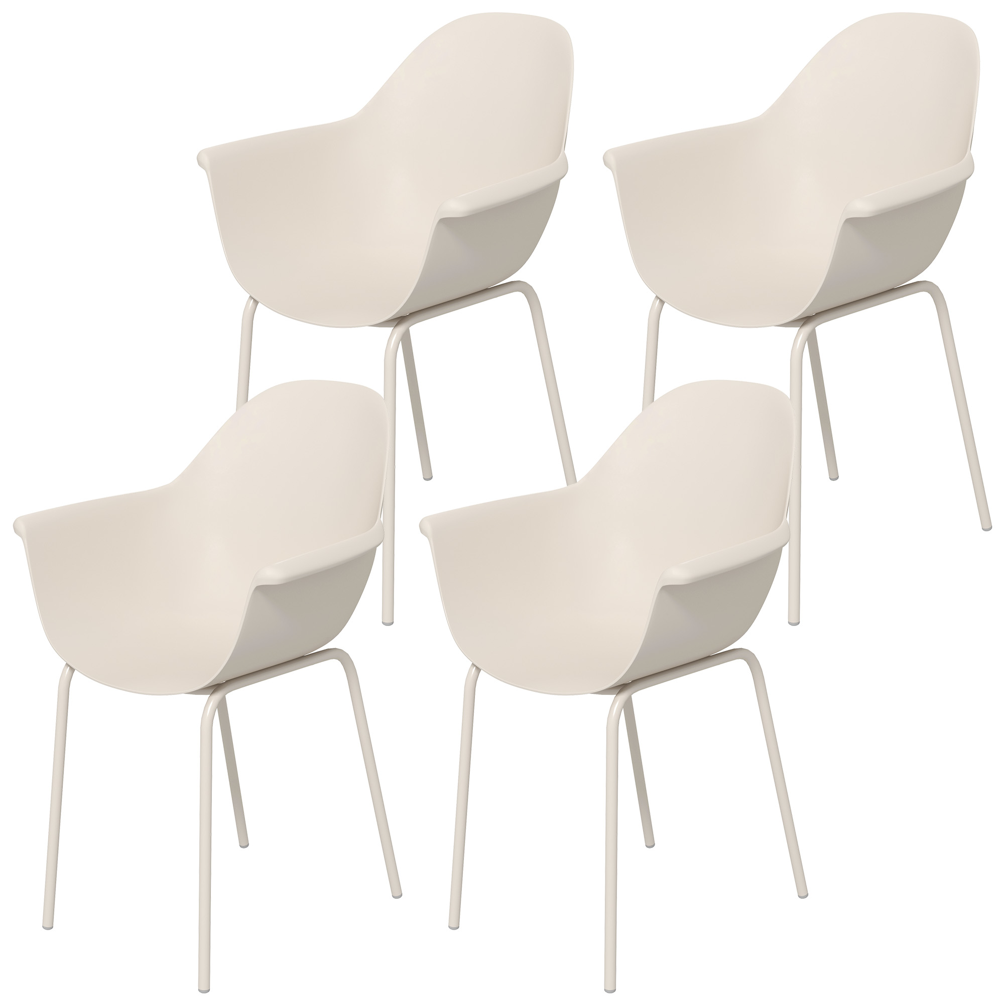 4er-Set Gartenstühle Outdoorstühle Gartenstuhl, Moderns Design, 59 cm x 55 cm x 84 cm, Grau