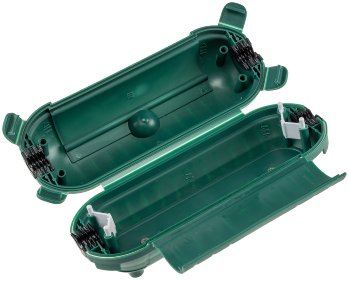 Kabelschutzbox für Aussen IP44, LxØ 21x8cm, mit Wandhalterung, Grün Kabelschutzbox für Aussen IP44, LxØ 21x8cm, mit Wandhalterung, Grün