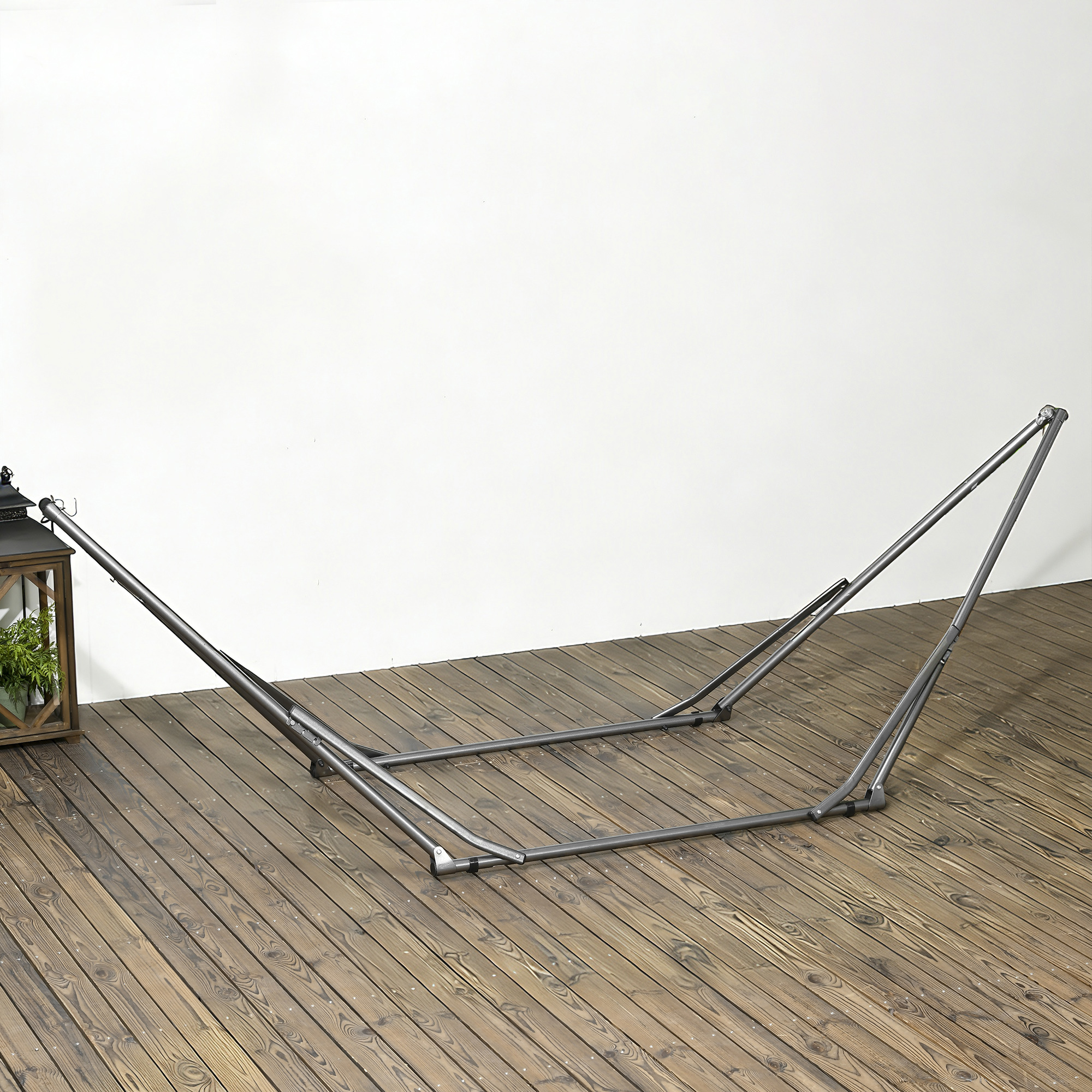 2-in-1 Hängemattenständer, wetterbeständig, Wäscheständer, 290 cm x 92 cm x 88 cm, Schwarz