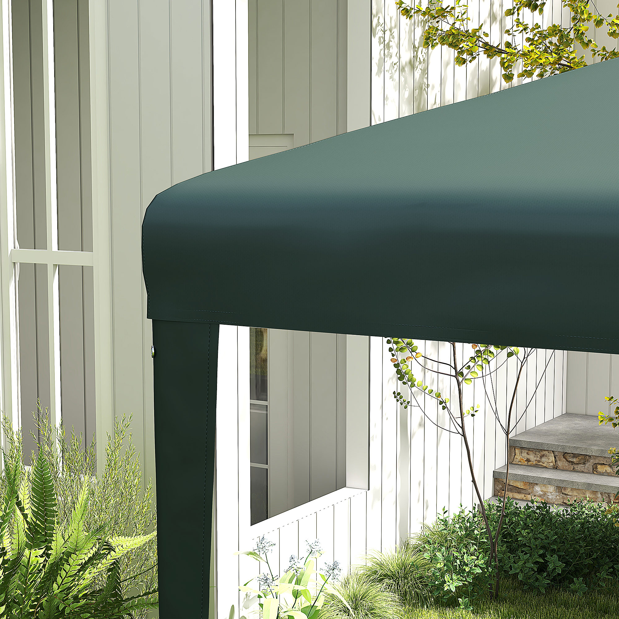 Pavillon 2,7x2,7m, Schnellaufbau mit Klicksystem, rostfreies Gestell, Dunkelgrün