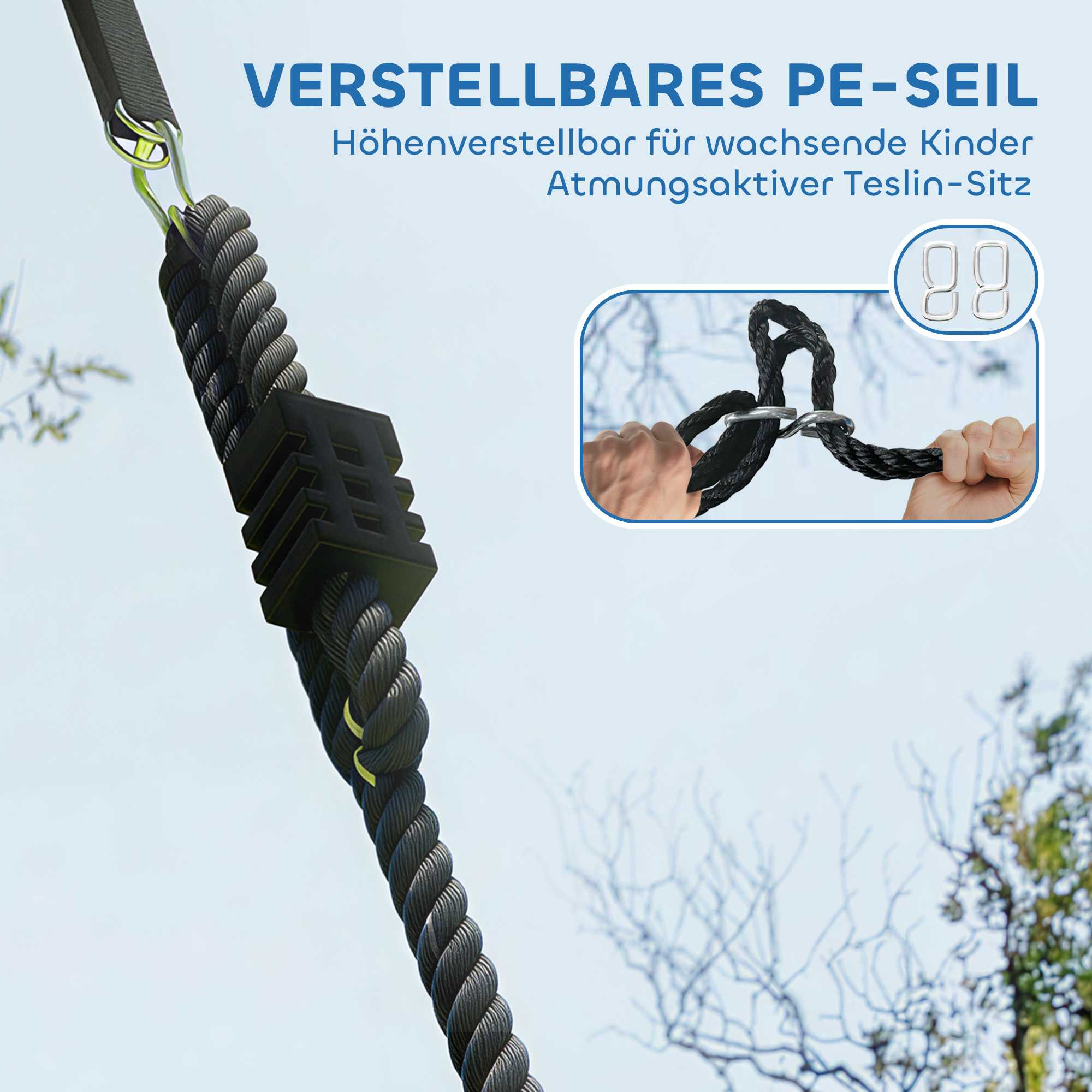 Nestschaukel höhenverstellbar Hängeschaukel Ø 120 cm bis zu 300kg für 3-8 Jahre Kinder, 120 x 120 x 180 cm Mehrfarbig