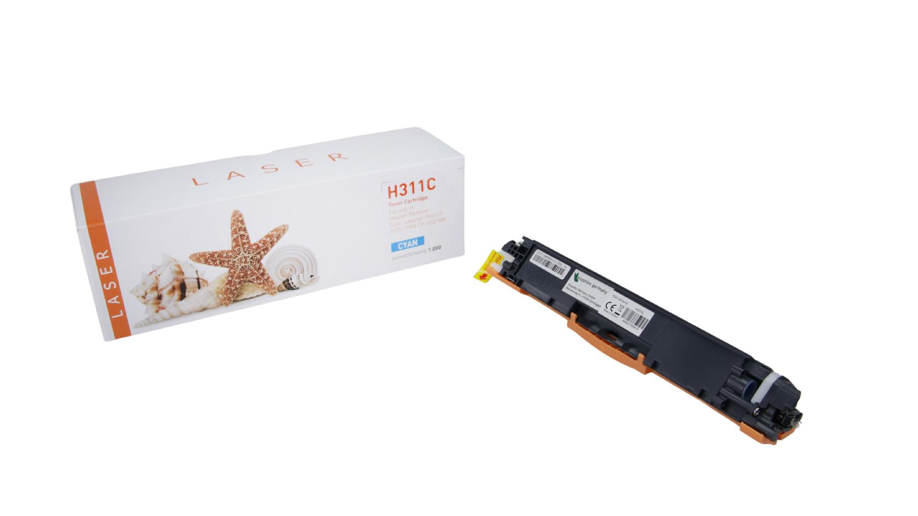 CE311C alternativ Toner Cyan für HP / CE311A / 126A / 1.000 Seiten CE311C alternativ Toner Cyan für HP / CE311A / 126A / 1.000 Seiten