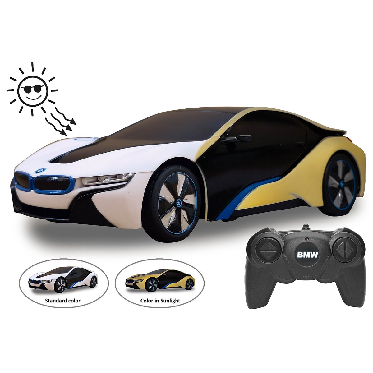 BMW I8 1:24 weiß/gelb 2,4GHz UV Photochromic Serie BMW I8 1:24 weiß/gelb 2,4GHz UV Photochromic Serie