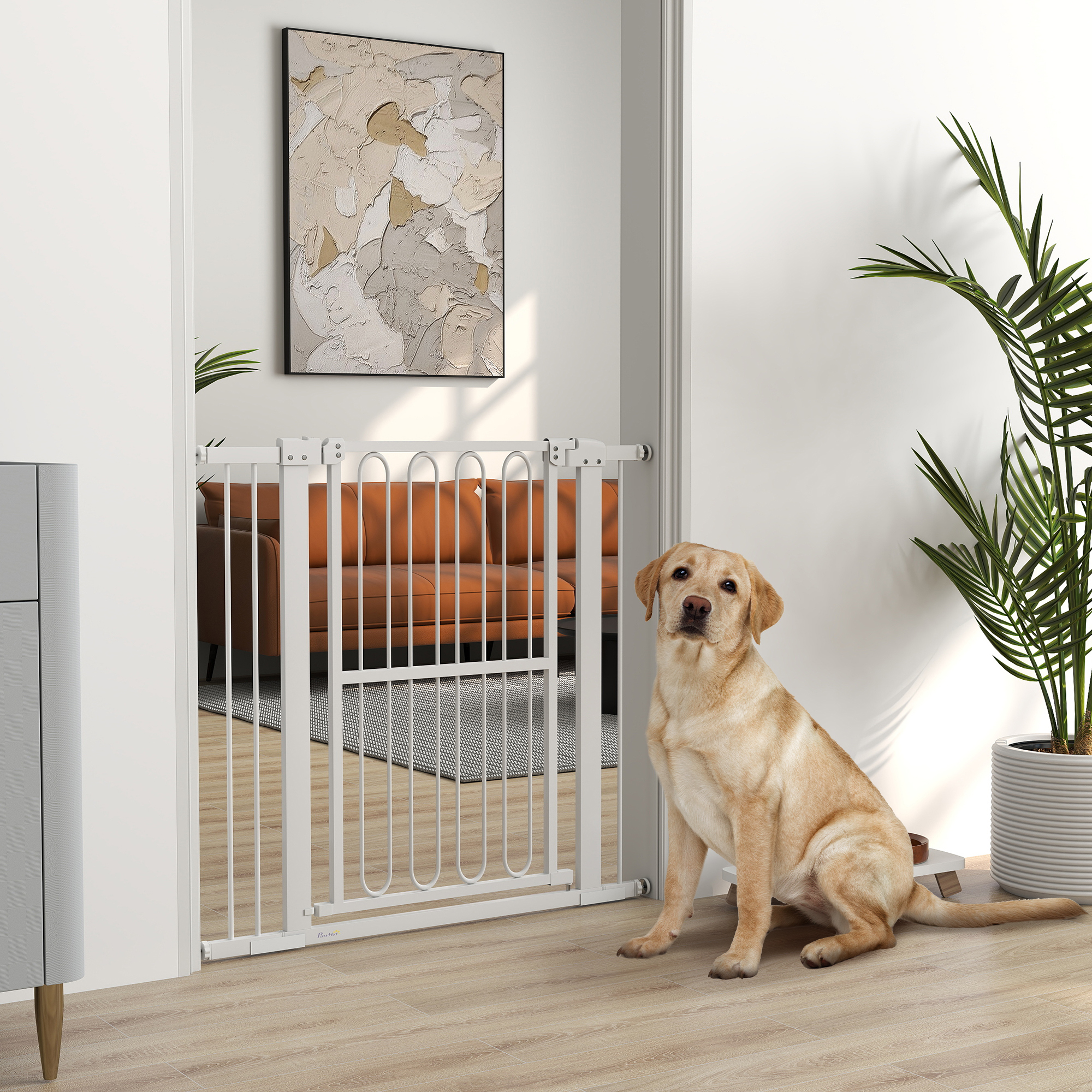 Türschutzgitter Hund, 76-104 cm Absperrgitter ohne Bohren, Treppengitter