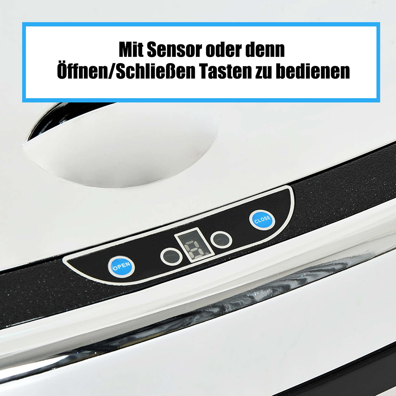 Sensor Mülleimer 68L Automatik Mülleimer mit Bewegungssensor, Wasserdichter Abfalleimer für Büro, Schlafzimmer, Küchen Edelstahl Silber
