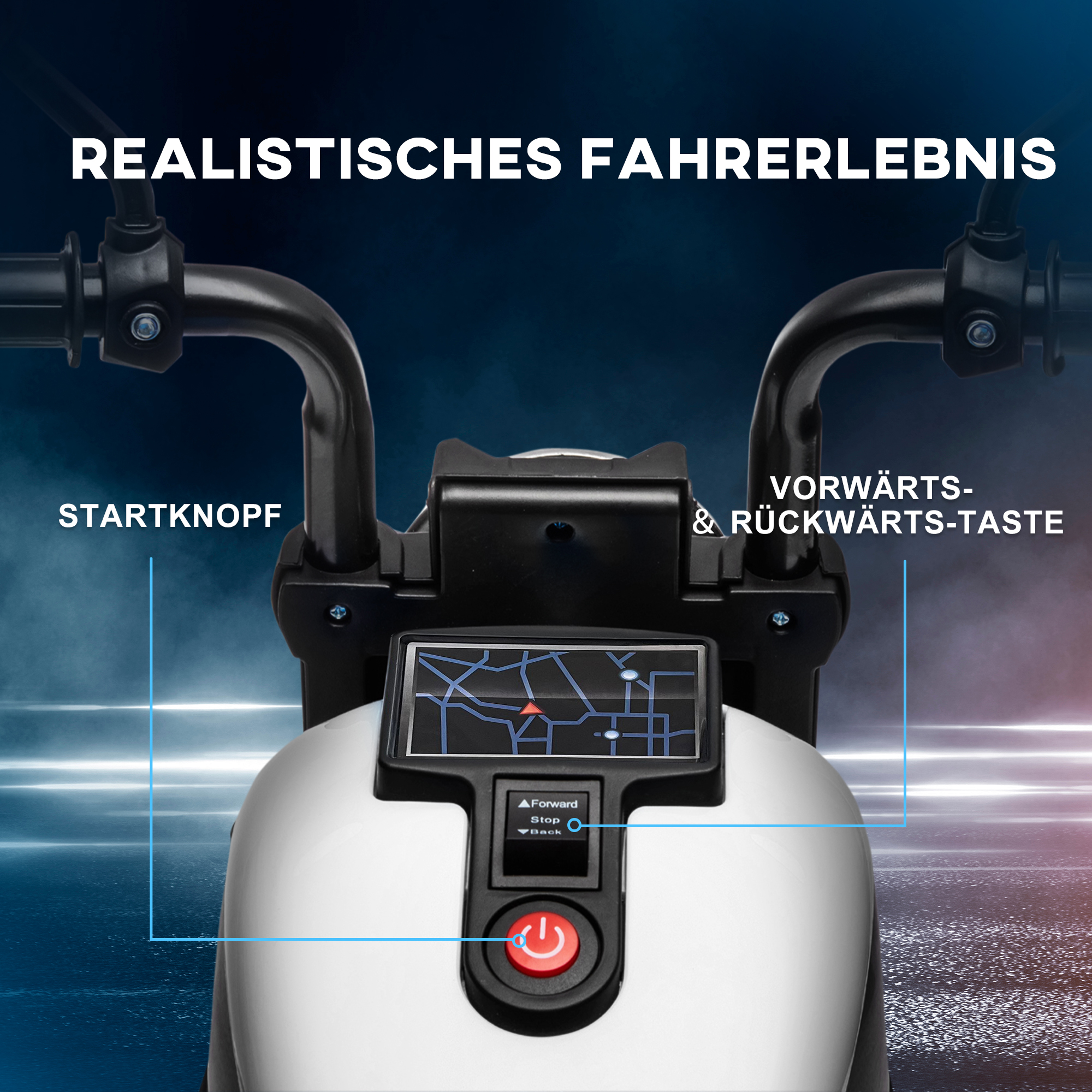 Elektro-Kindermotorrad, LED-Scheinwerfer, abnehmbare Stützräder, bequemer Sitz, Rot/Schwarz