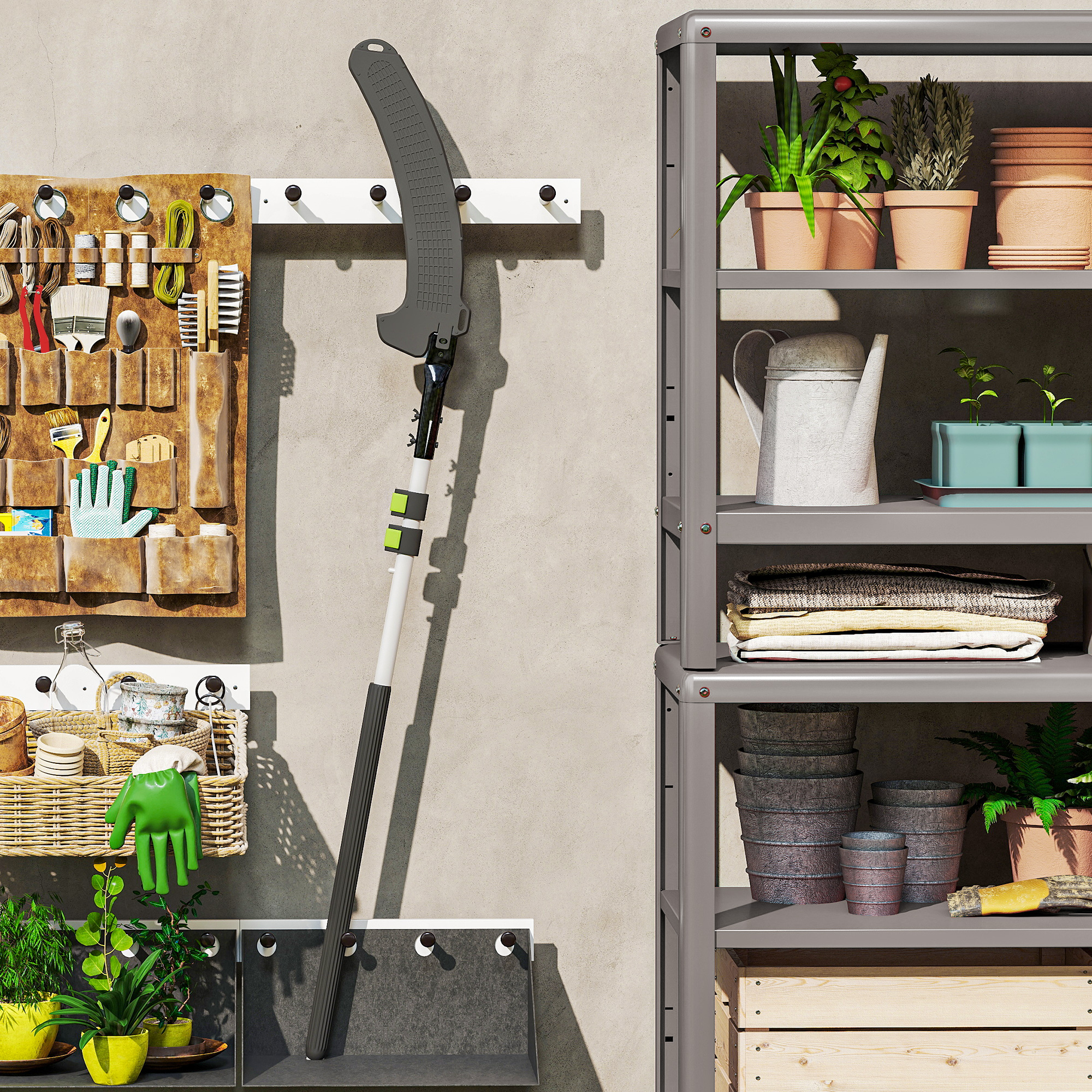 Teleskop Astsäge 1,5-2,6m Baumschere mit Feststellvorrichtung, Teleskop-Griff Antihaftbeschichtet Klinge Schwarz