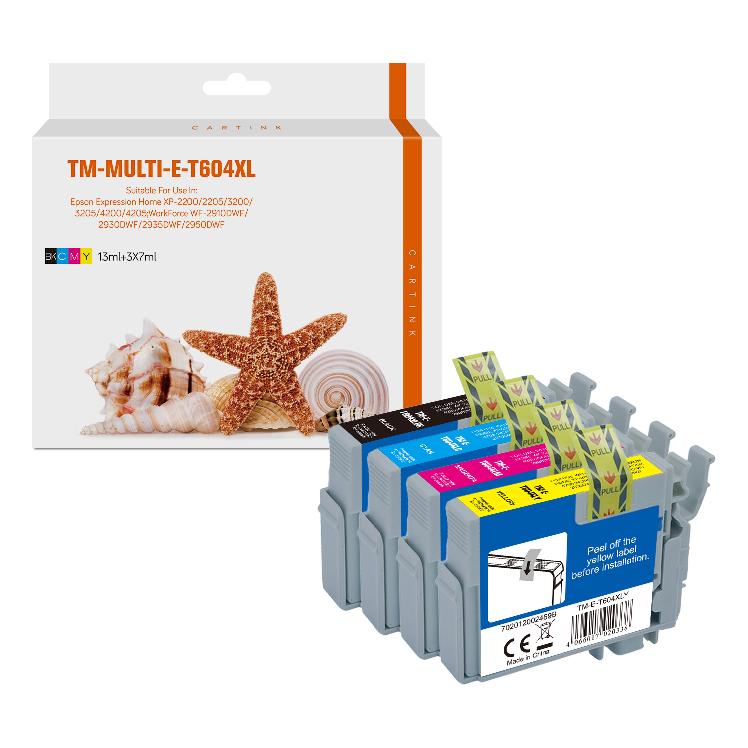 Multipack T604XL alternativ Tinte für Epson / C13T10H64510 / BK13ml/CMY7ml