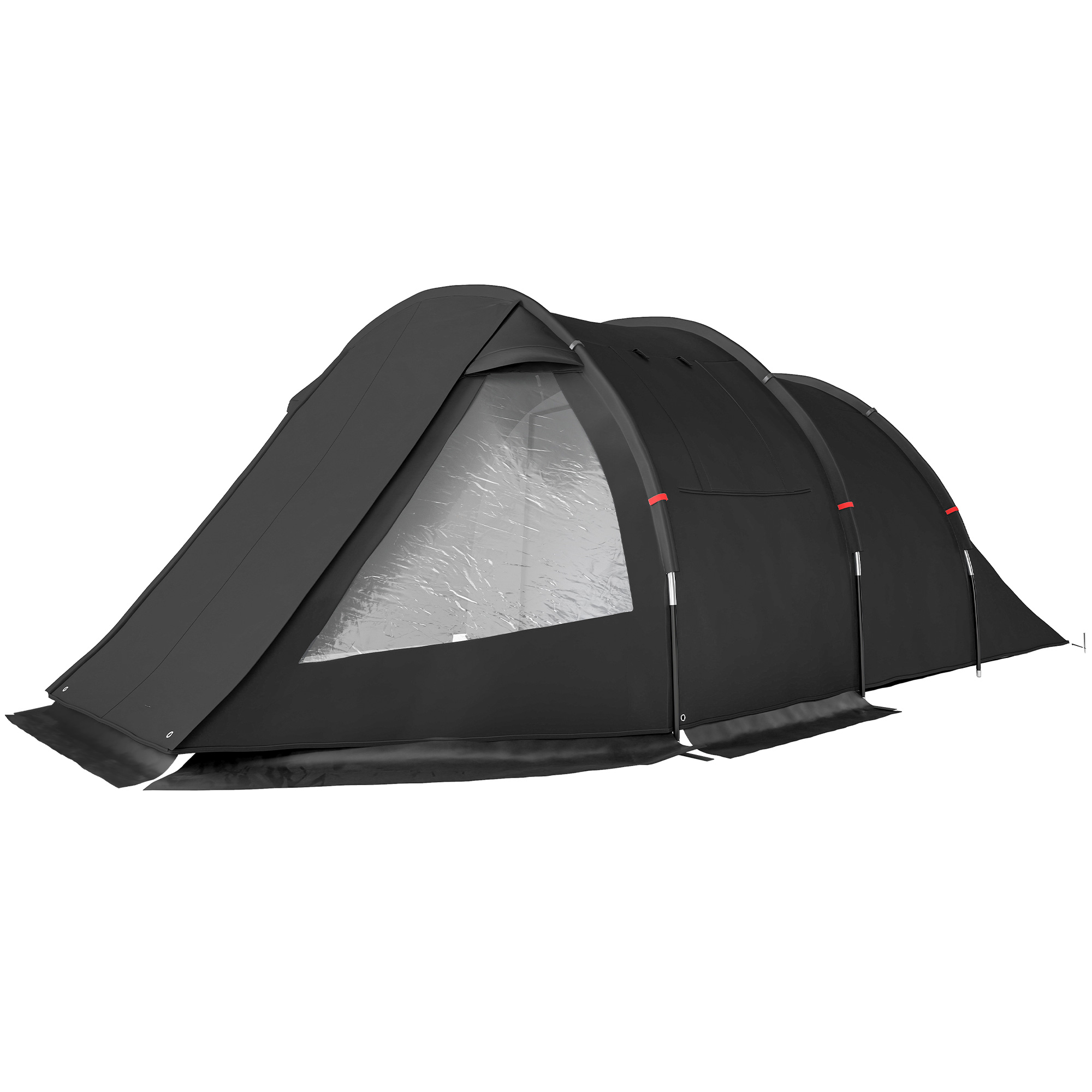 Campingzelt Trekkingzelt Zelt, wetterbeständig, 2 Räume,  475 x 264  cm Breite x 172, Schwarz