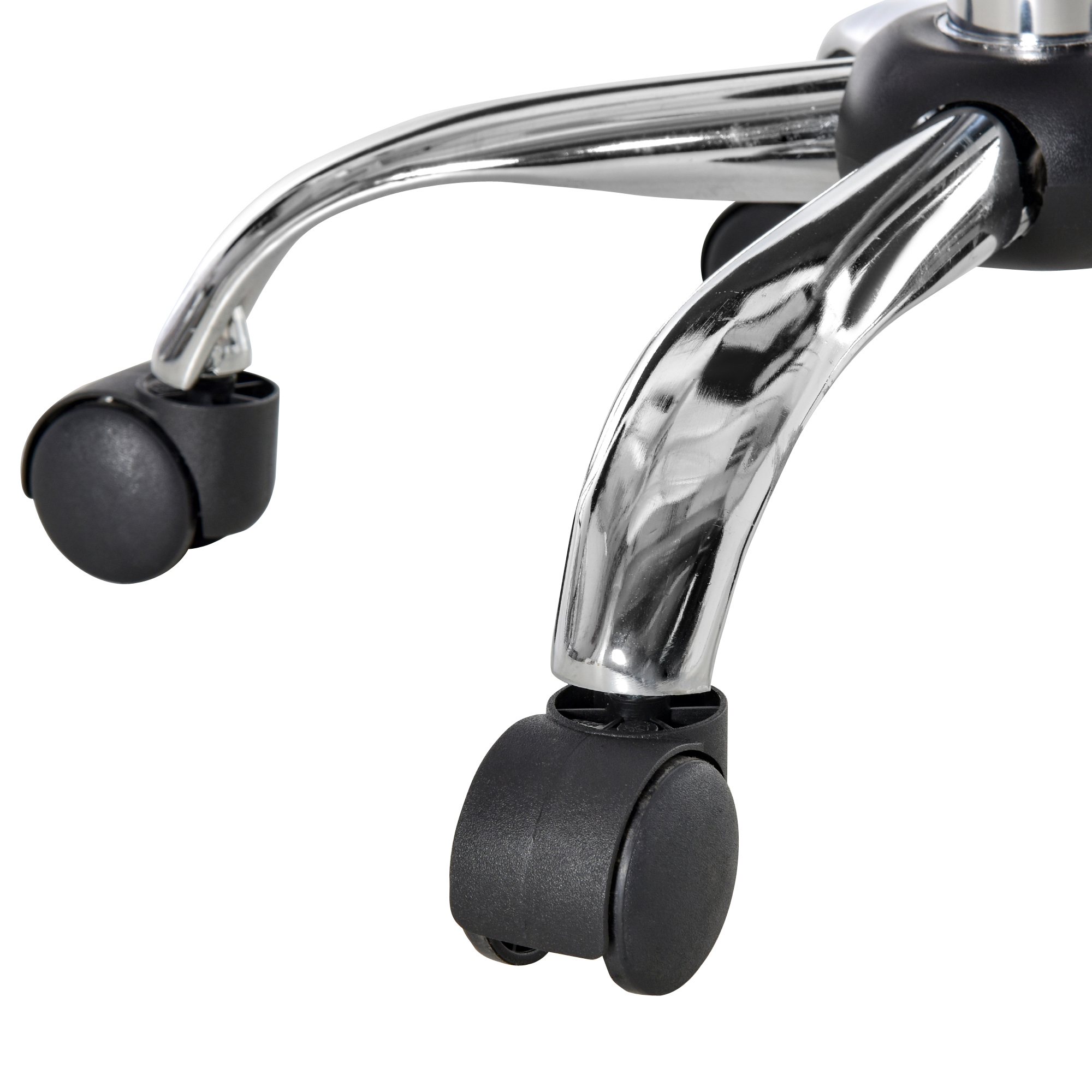 Salonstuhl mit Rädern Rollhocker höhenverstellbar drehbar Salon Hocker Samt-Touch Schaumstoff Chrom-Basis Hellgrau 35 x 35 x 49-61 cm