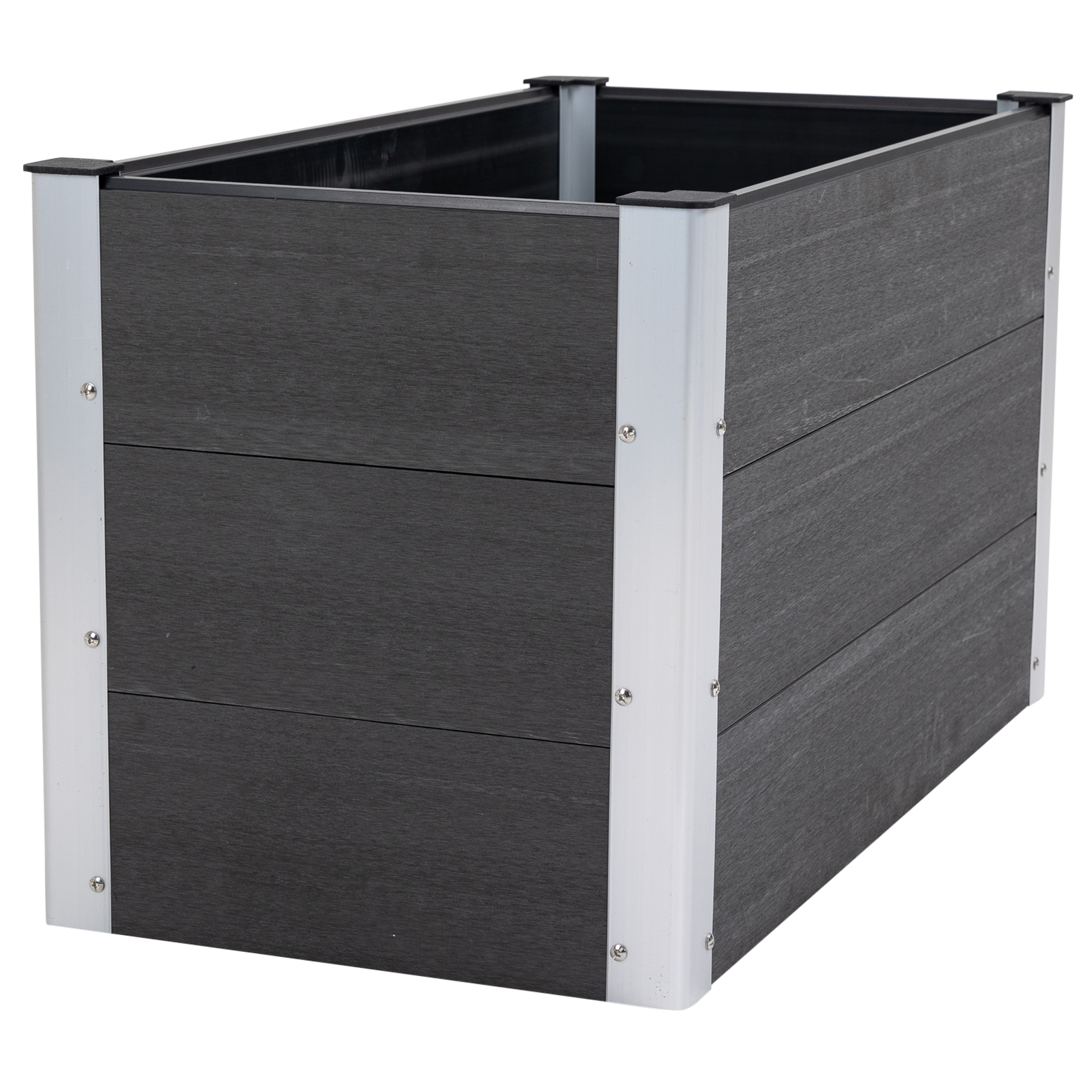 Hochbeet Aluminium, Pflanzbeet Frühbeet Gartenbeet Blumenkasten wetterfest, ohne Boden, Pflanzkasten 100x50x55,5cm für Terrasse, Balkon, Blumenkasten für Blumen, Pflanzen, Grau