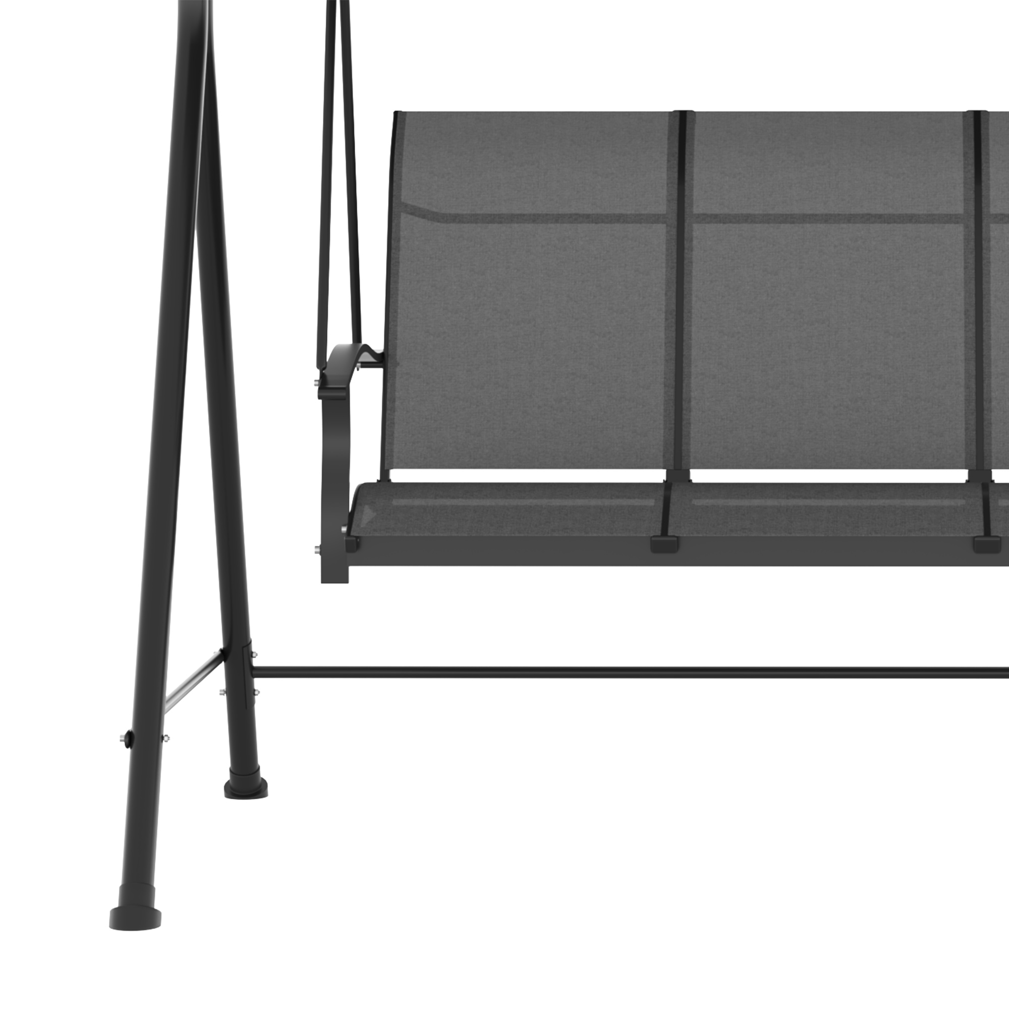3-Sitzer Hollywoodschaukel, verstellbares Sonnendach, bis 240 kg, dunkelgrau, 200 x 133 x 176 cm